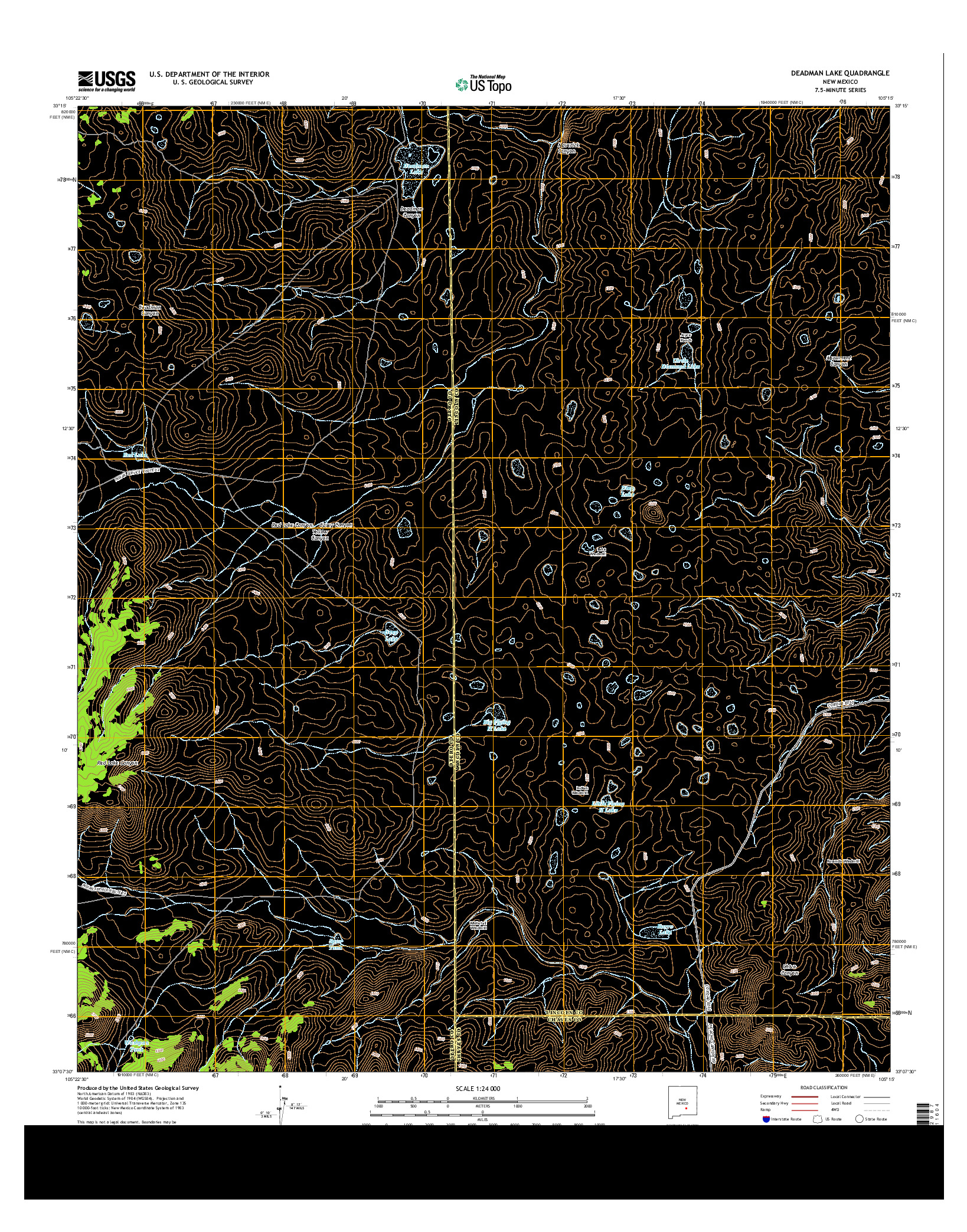 USGS US TOPO 7.5-MINUTE MAP FOR DEADMAN LAKE, NM 2013