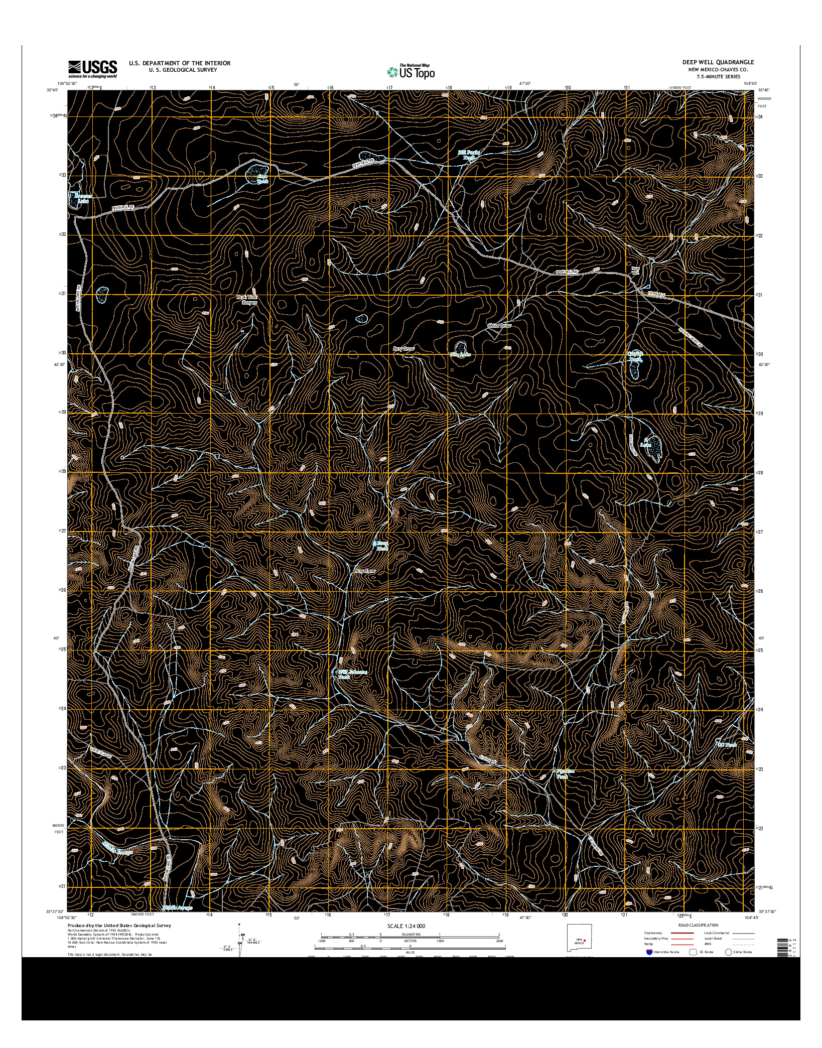 USGS US TOPO 7.5-MINUTE MAP FOR DEEP WELL, NM 2013