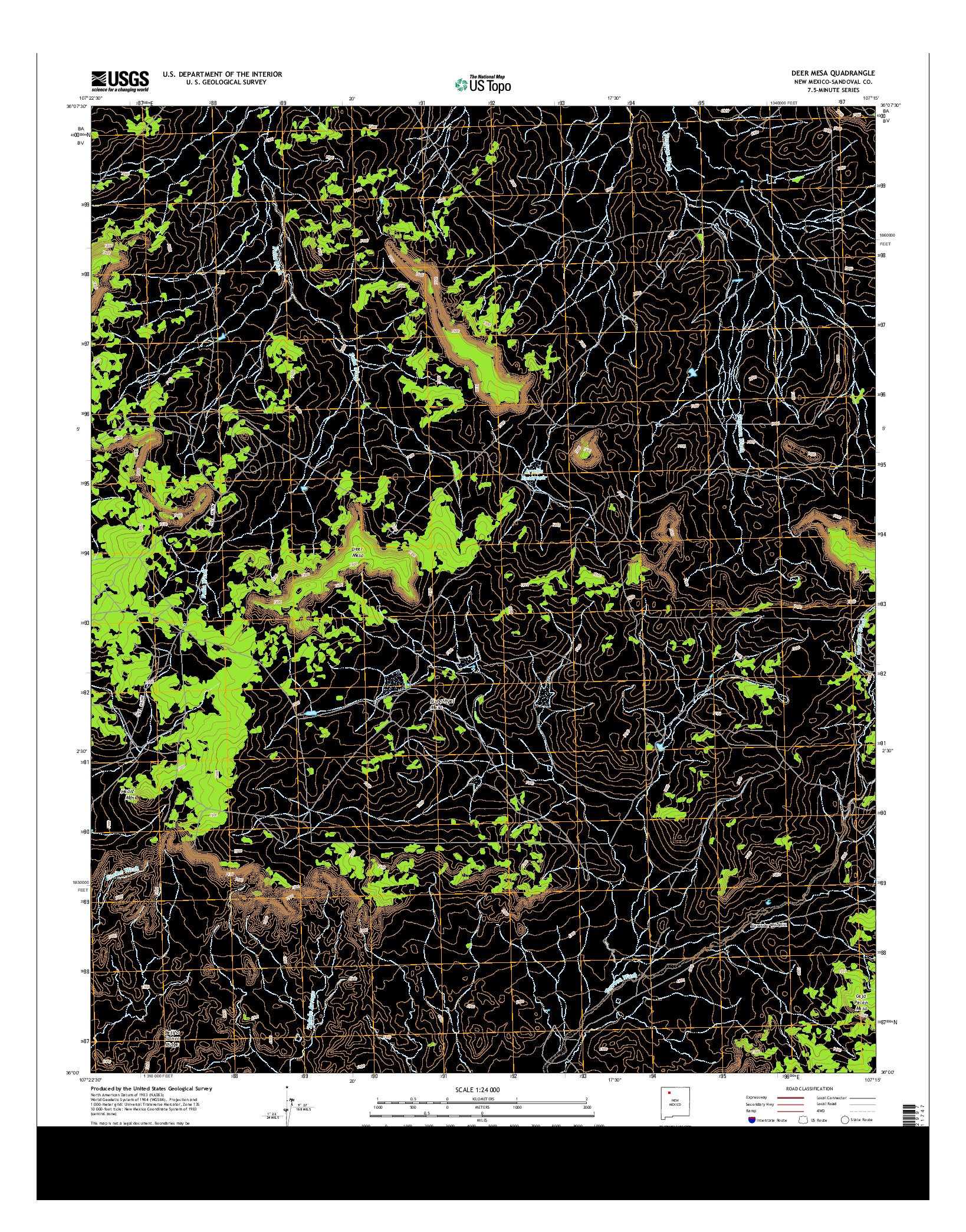 USGS US TOPO 7.5-MINUTE MAP FOR DEER MESA, NM 2013