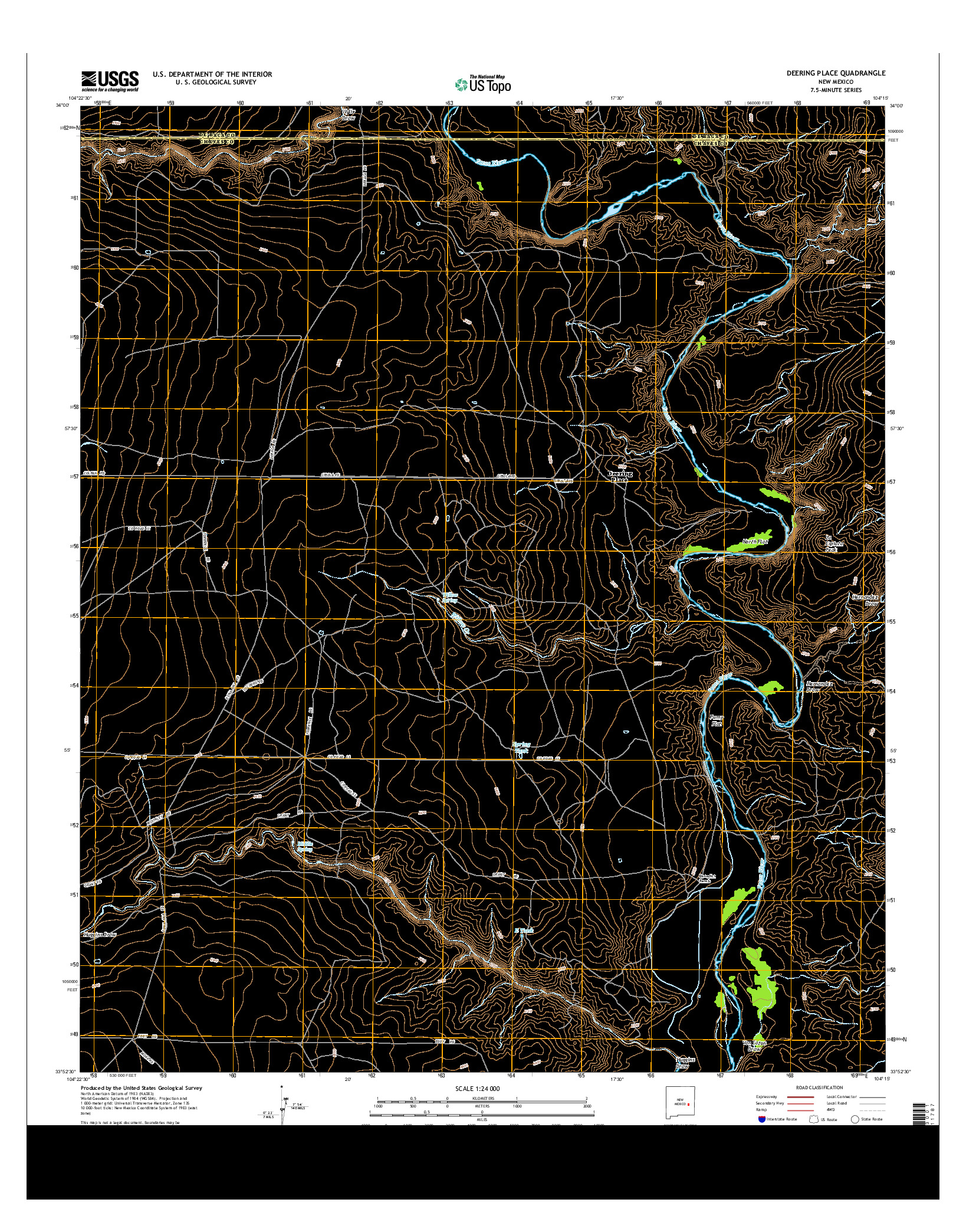 USGS US TOPO 7.5-MINUTE MAP FOR DEERING PLACE, NM 2013