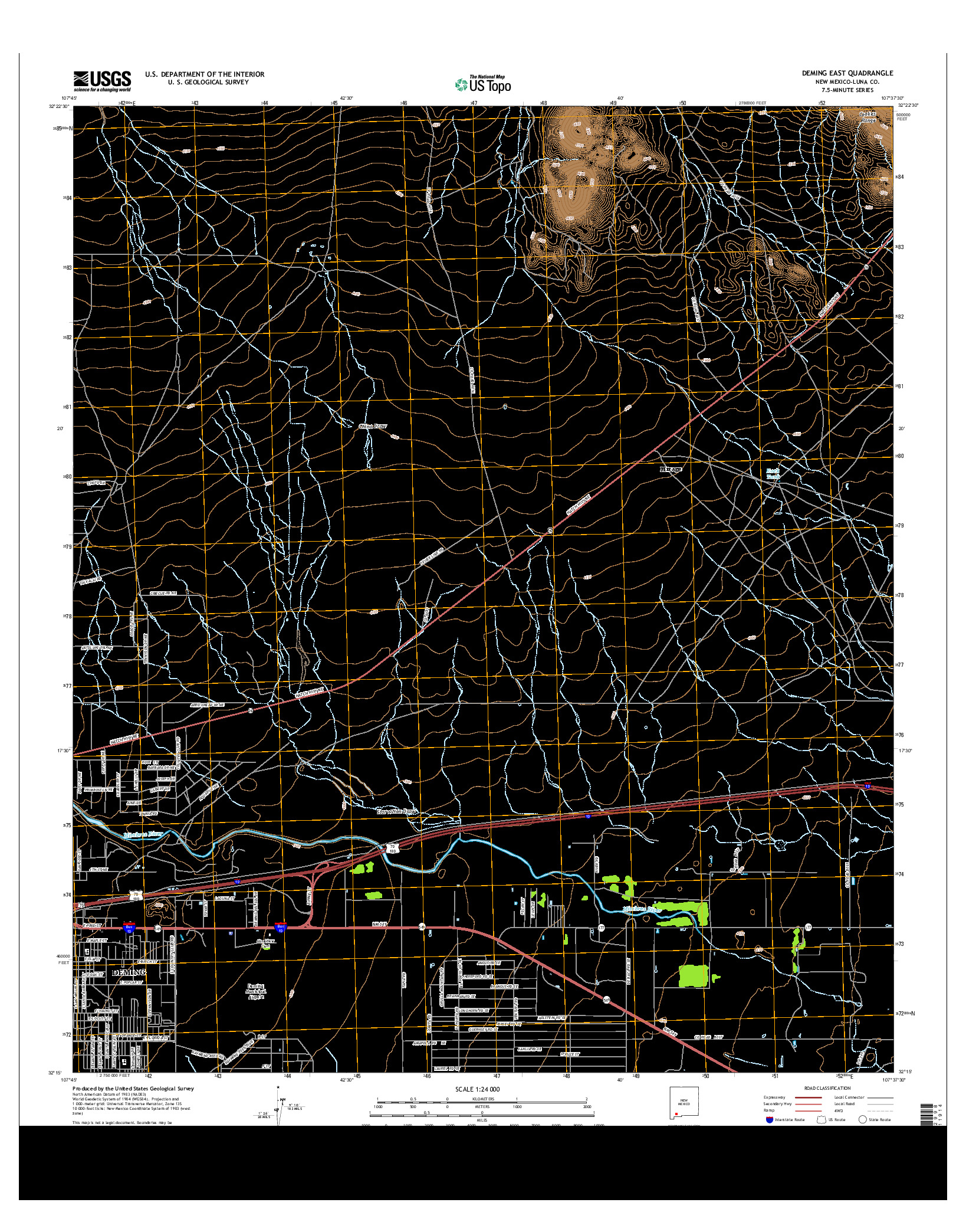 USGS US TOPO 7.5-MINUTE MAP FOR DEMING EAST, NM 2013