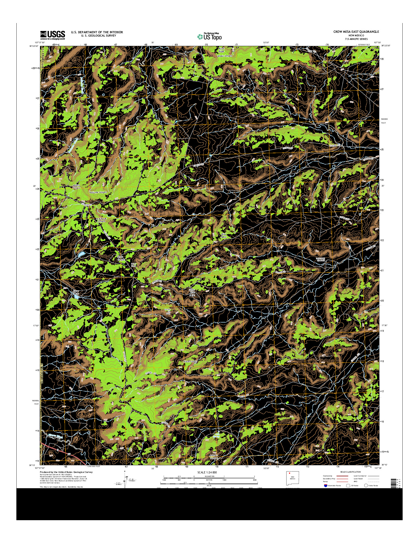 USGS US TOPO 7.5-MINUTE MAP FOR CROW MESA EAST, NM 2013