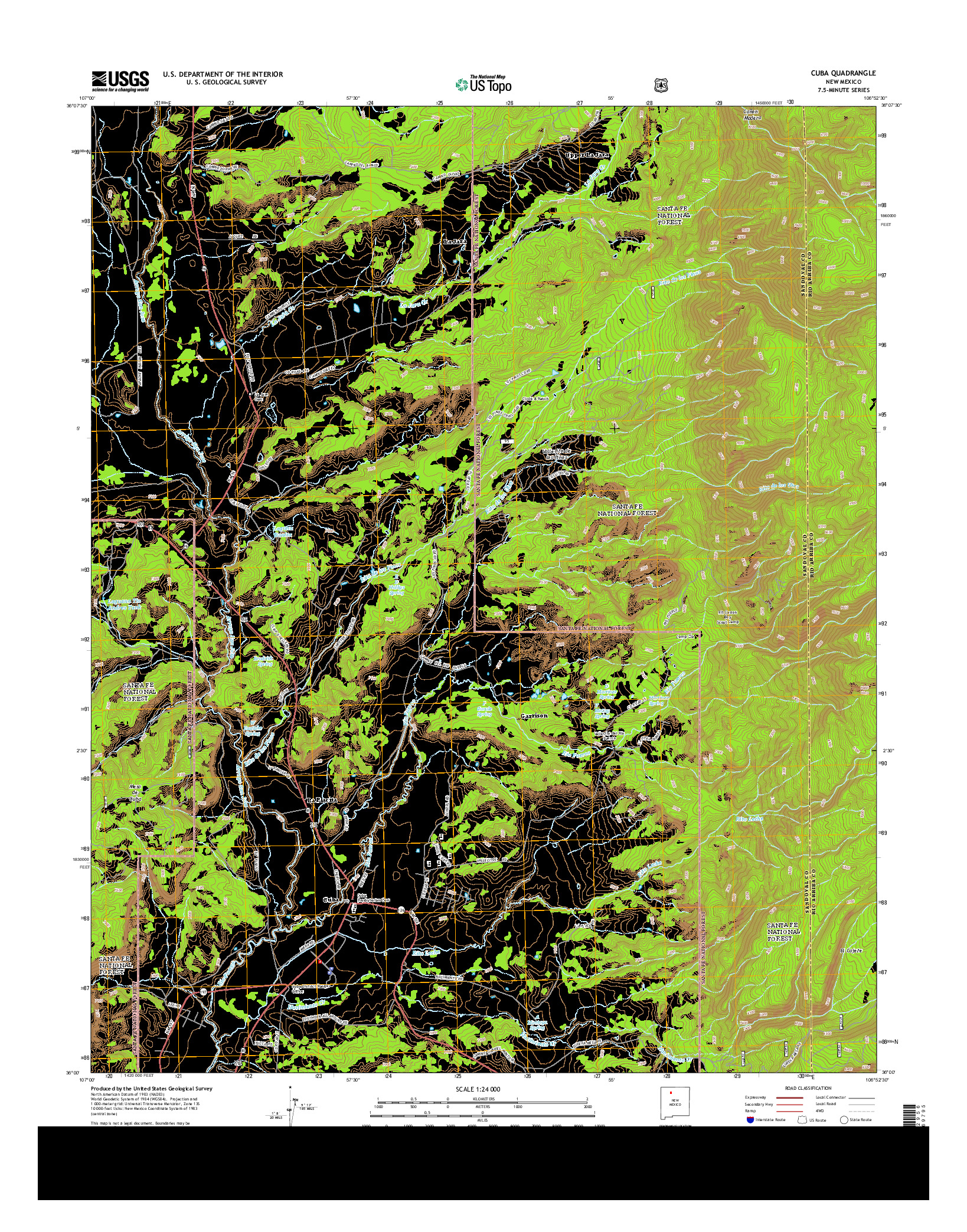 USGS US TOPO 7.5-MINUTE MAP FOR CUBA, NM 2013