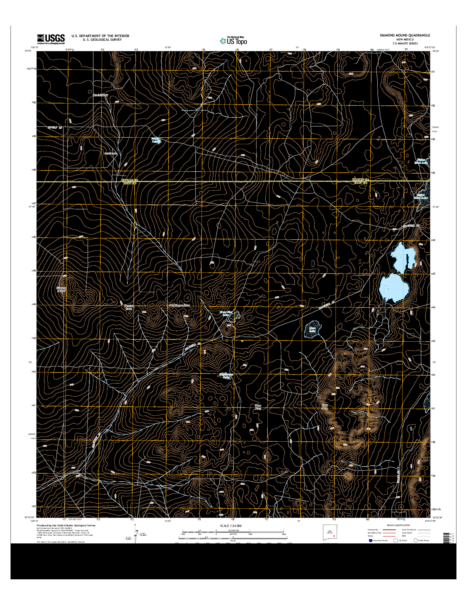 USGS US TOPO 7.5-MINUTE MAP FOR DIAMOND MOUND, NM 2013