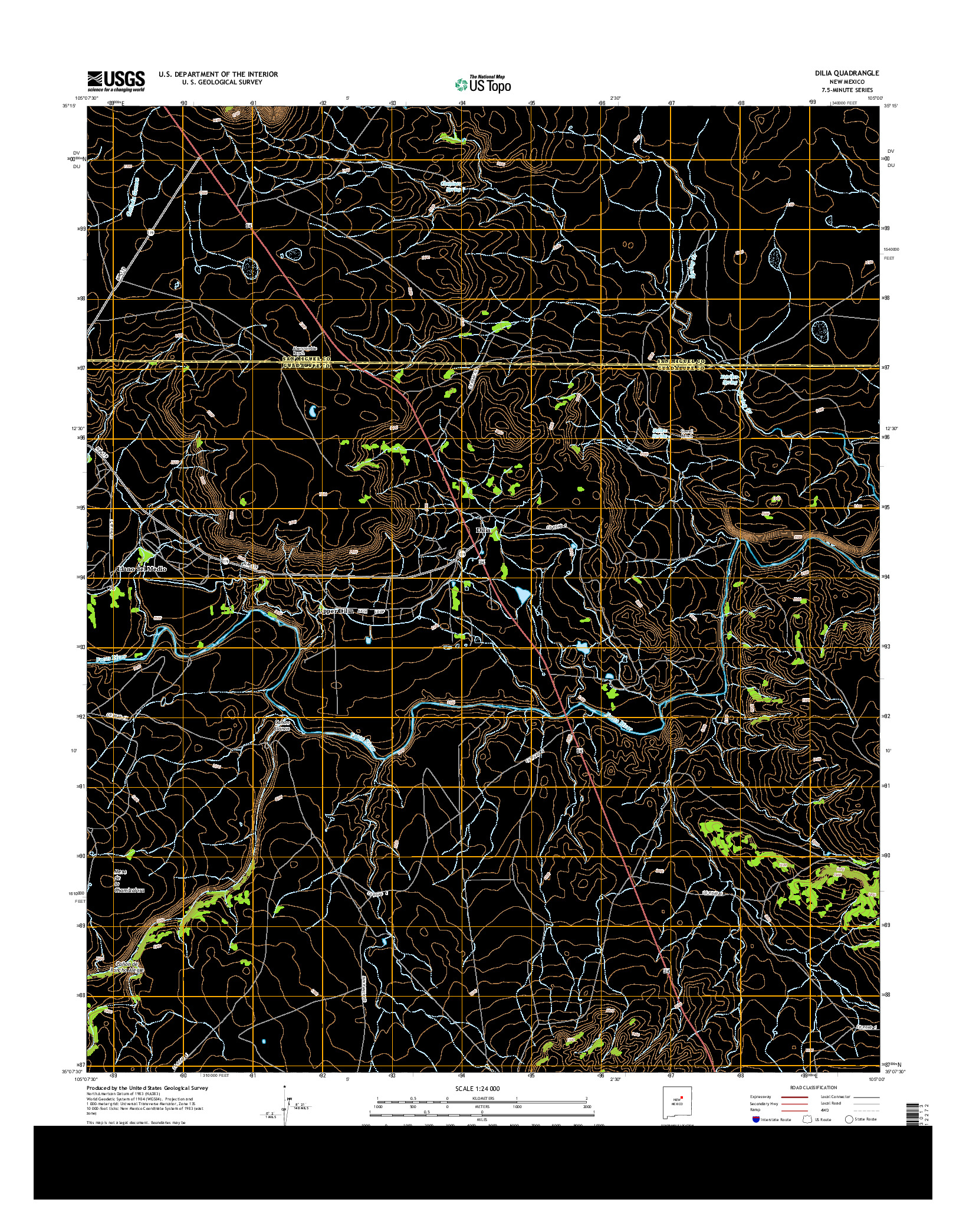 USGS US TOPO 7.5-MINUTE MAP FOR DILIA, NM 2013