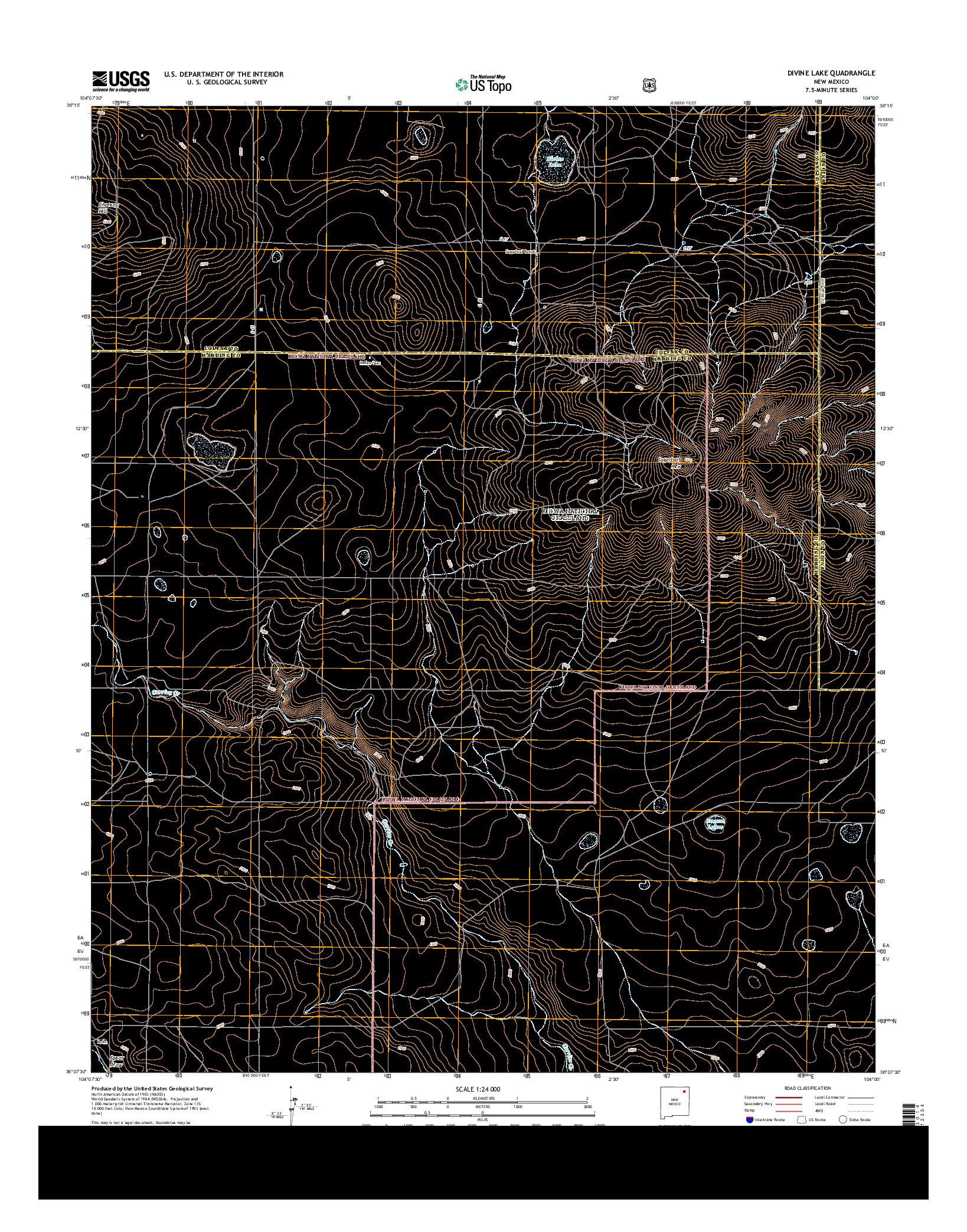 USGS US TOPO 7.5-MINUTE MAP FOR DIVINE LAKE, NM 2013