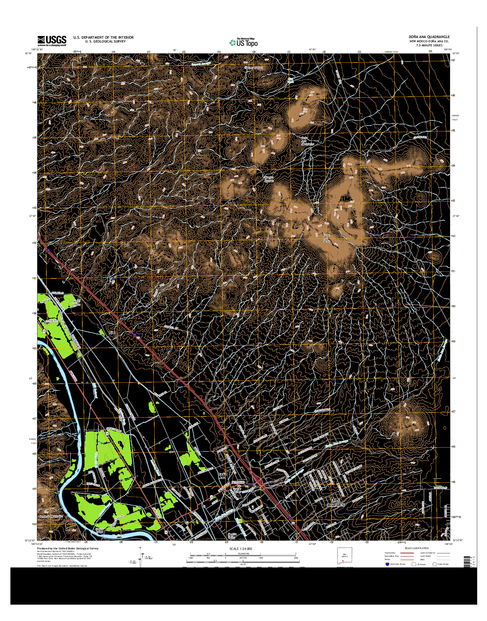 USGS US TOPO 7.5-MINUTE MAP FOR DOñA ANA, NM 2013