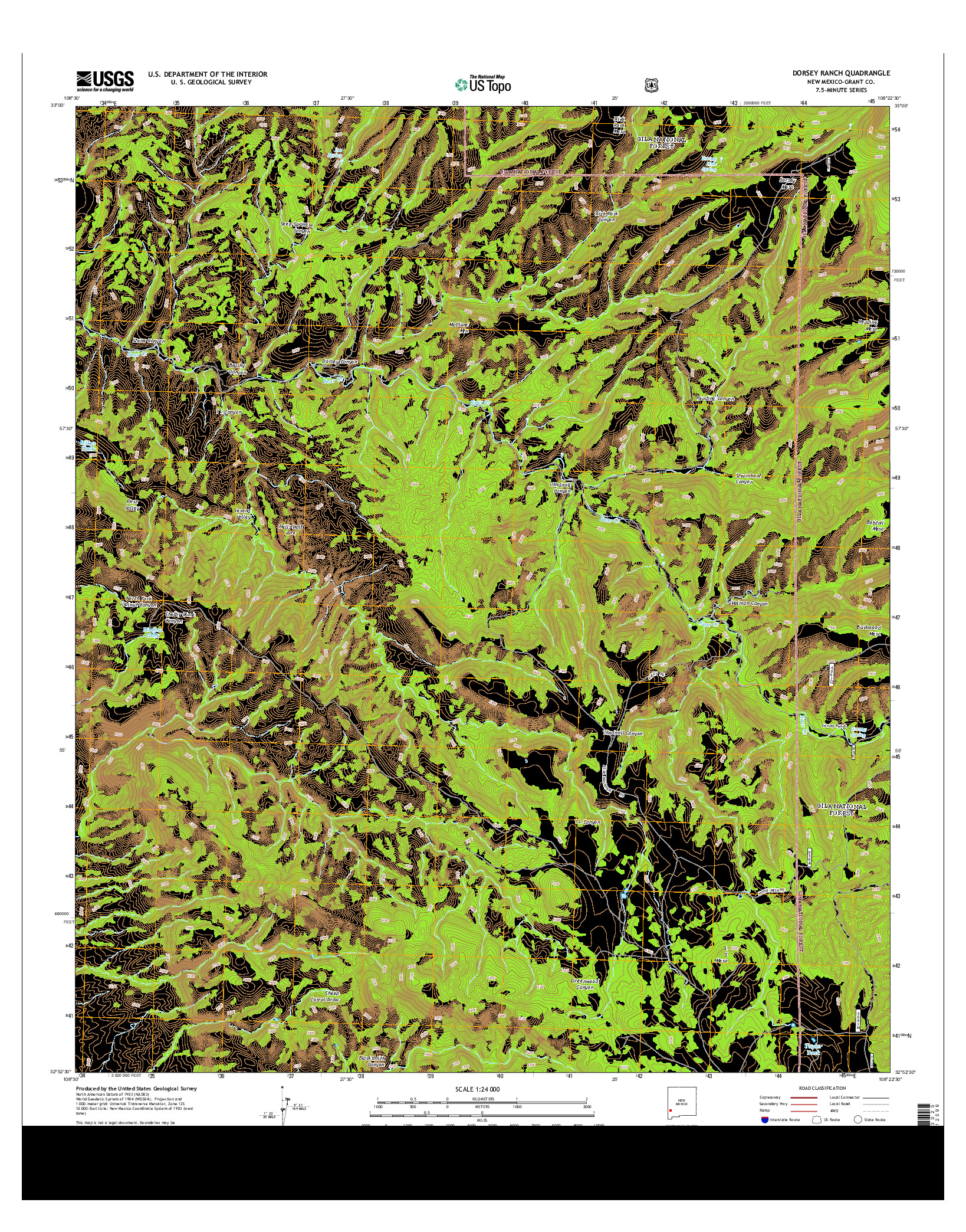 USGS US TOPO 7.5-MINUTE MAP FOR DORSEY RANCH, NM 2013