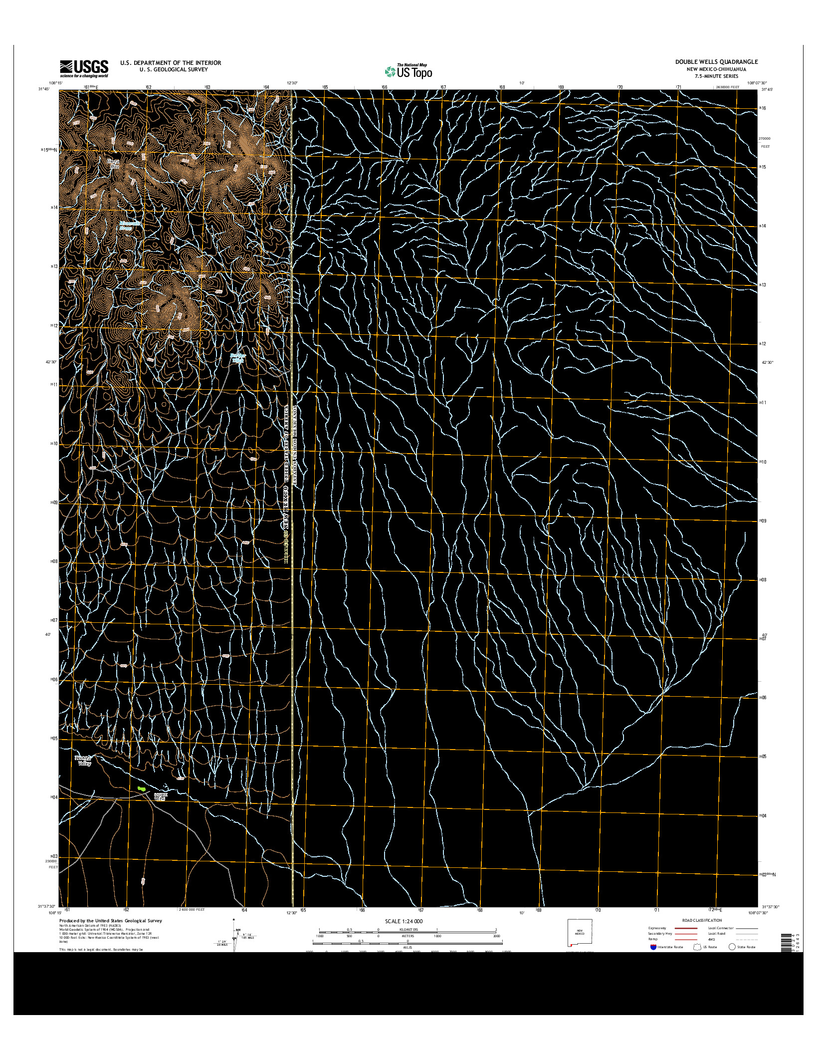 USGS US TOPO 7.5-MINUTE MAP FOR DOUBLE WELLS, NM-CHH 2013