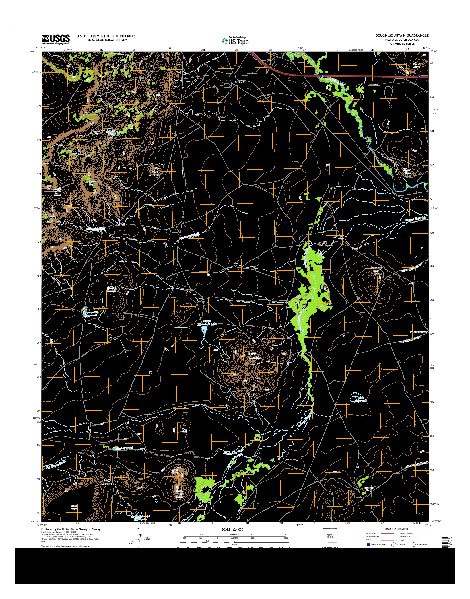 USGS US TOPO 7.5-MINUTE MAP FOR DOUGH MOUNTAIN, NM 2013
