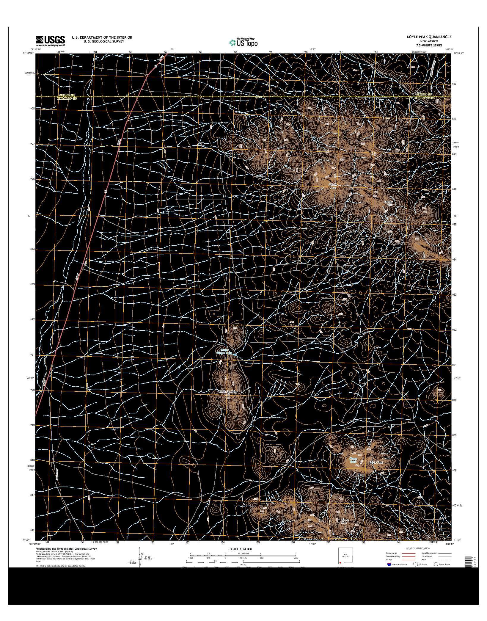 USGS US TOPO 7.5-MINUTE MAP FOR DOYLE PEAK, NM 2013