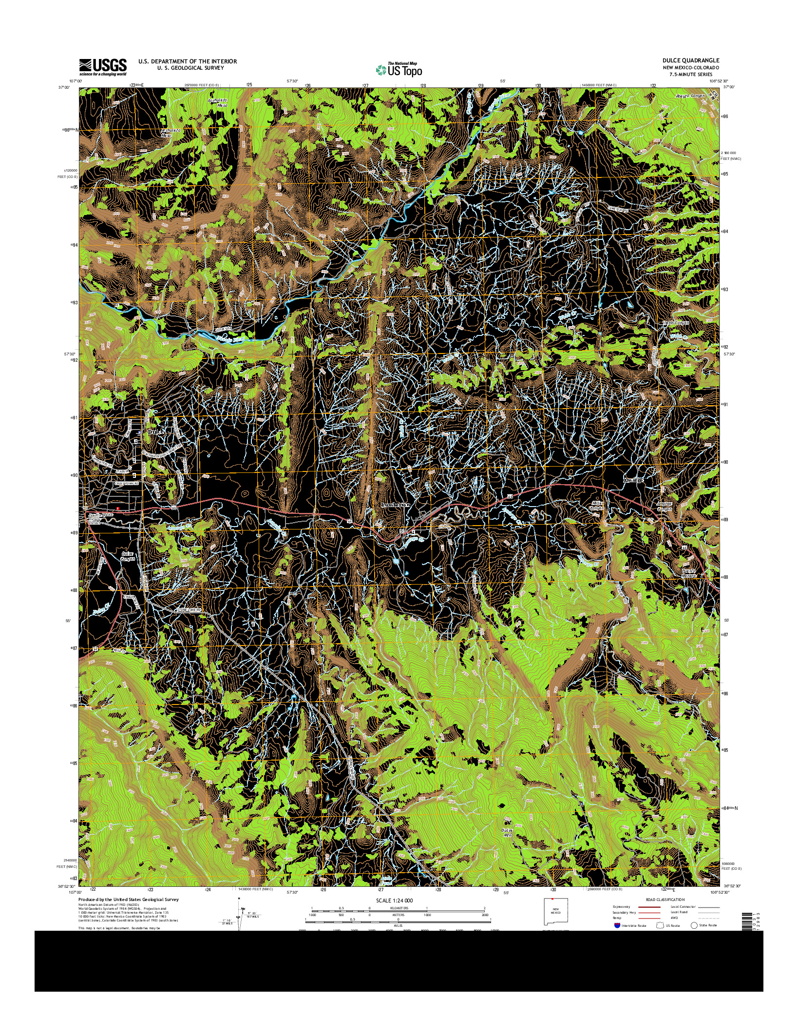 USGS US TOPO 7.5-MINUTE MAP FOR DULCE, NM-CO 2013