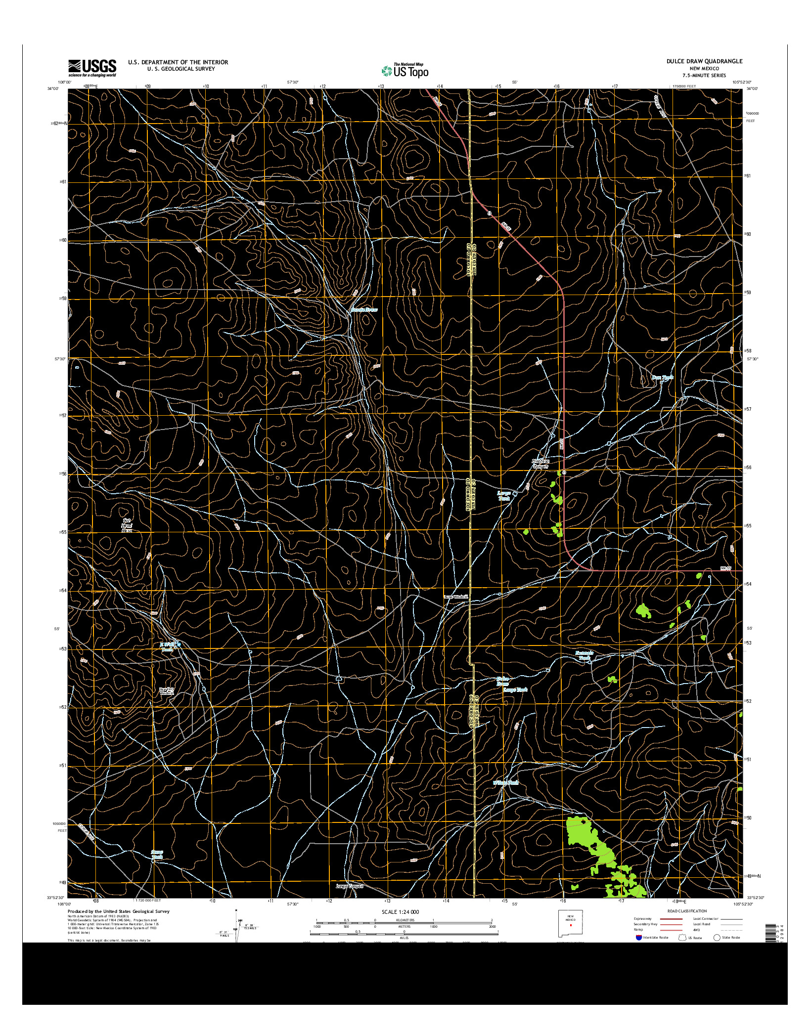 USGS US TOPO 7.5-MINUTE MAP FOR DULCE DRAW, NM 2013