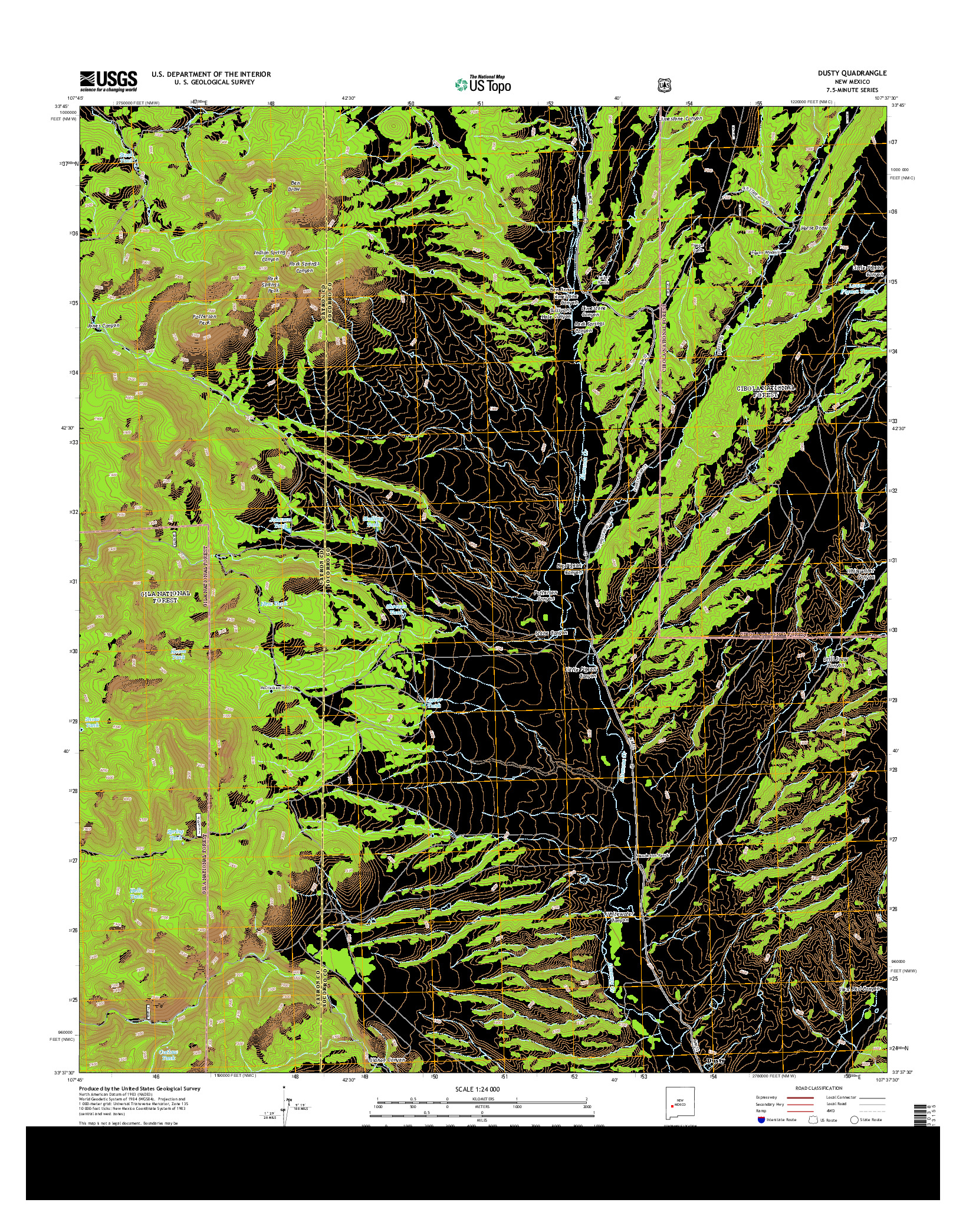 USGS US TOPO 7.5-MINUTE MAP FOR DUSTY, NM 2013