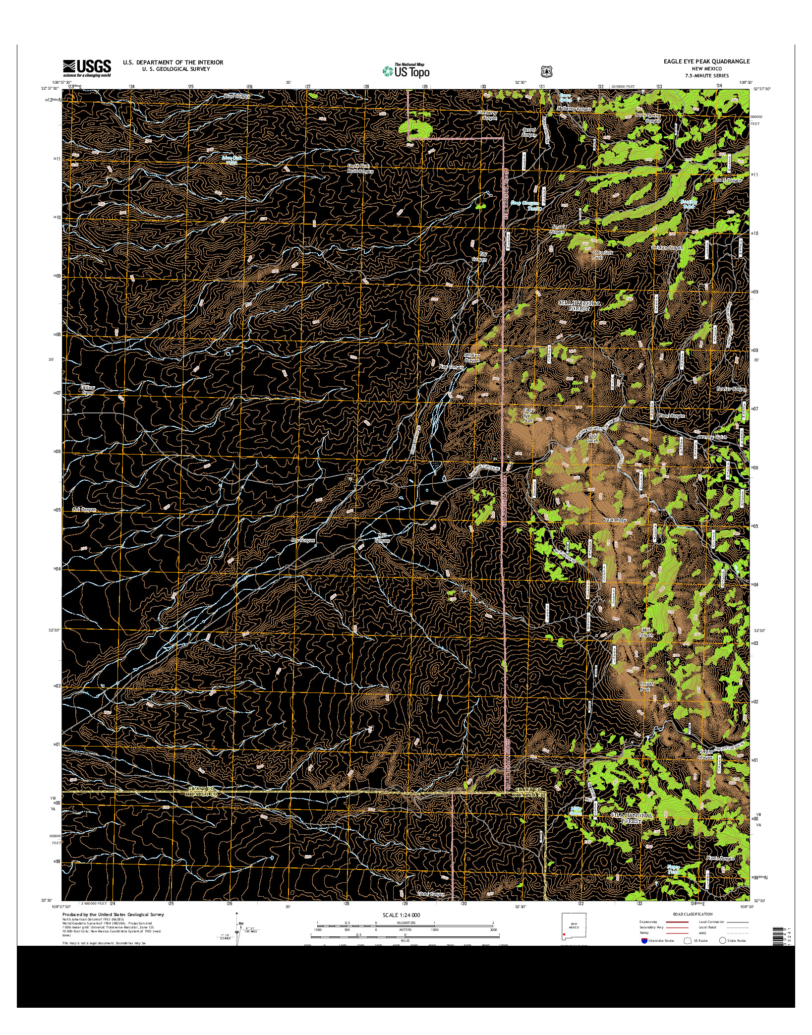 USGS US TOPO 7.5-MINUTE MAP FOR EAGLE EYE PEAK, NM 2013