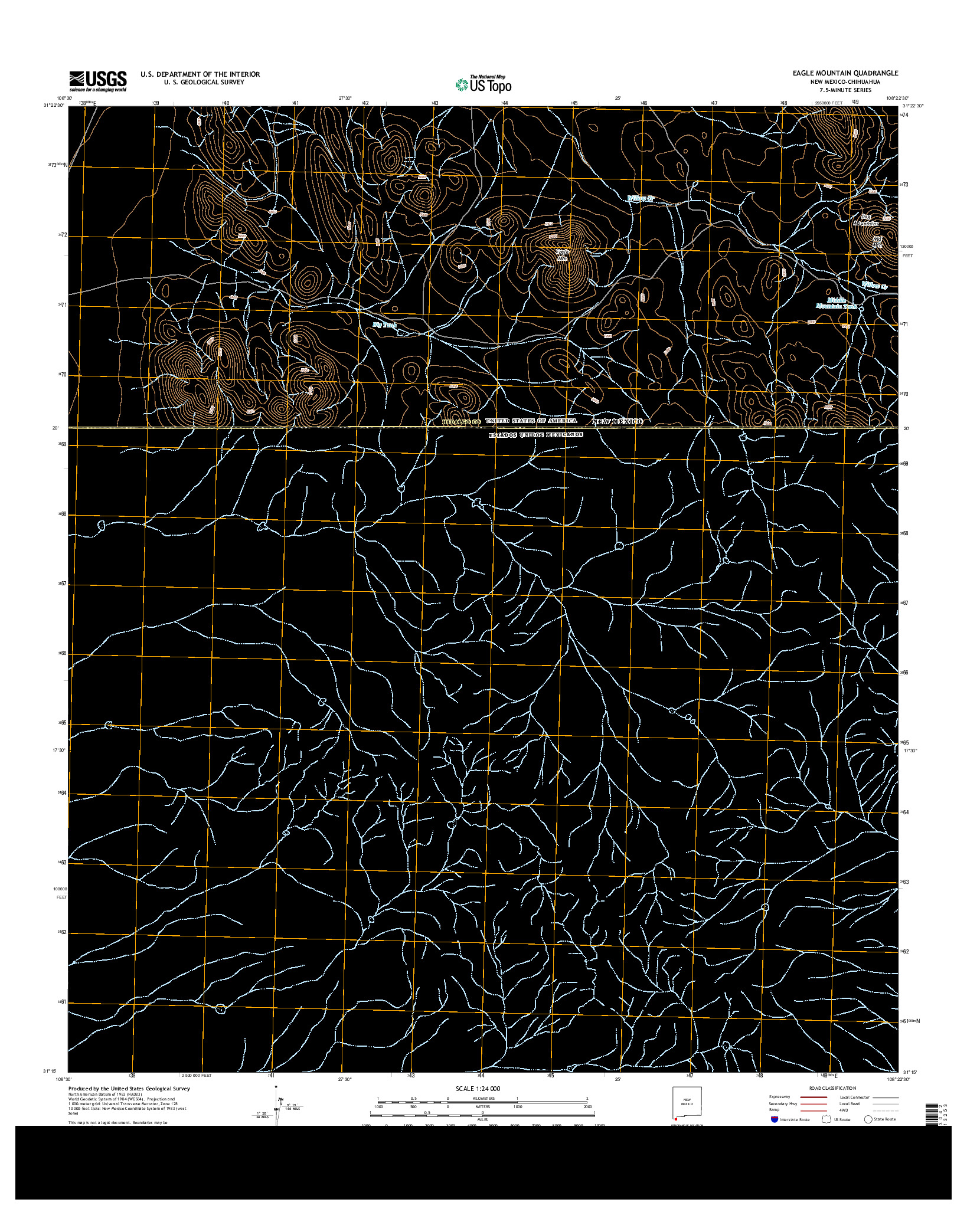 USGS US TOPO 7.5-MINUTE MAP FOR EAGLE MOUNTAIN, NM-CHH 2013