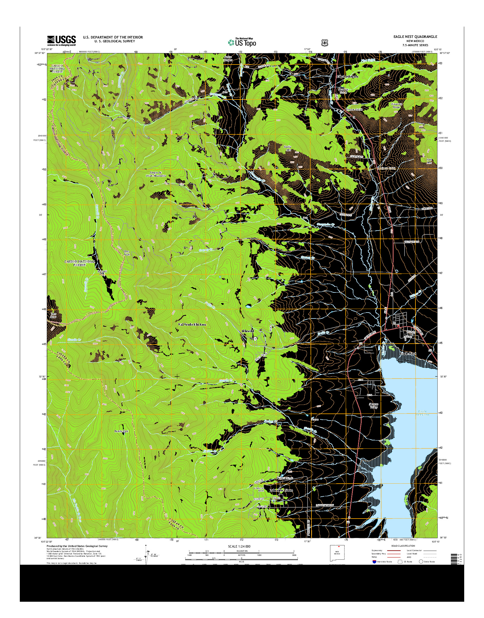 USGS US TOPO 7.5-MINUTE MAP FOR EAGLE NEST, NM 2013