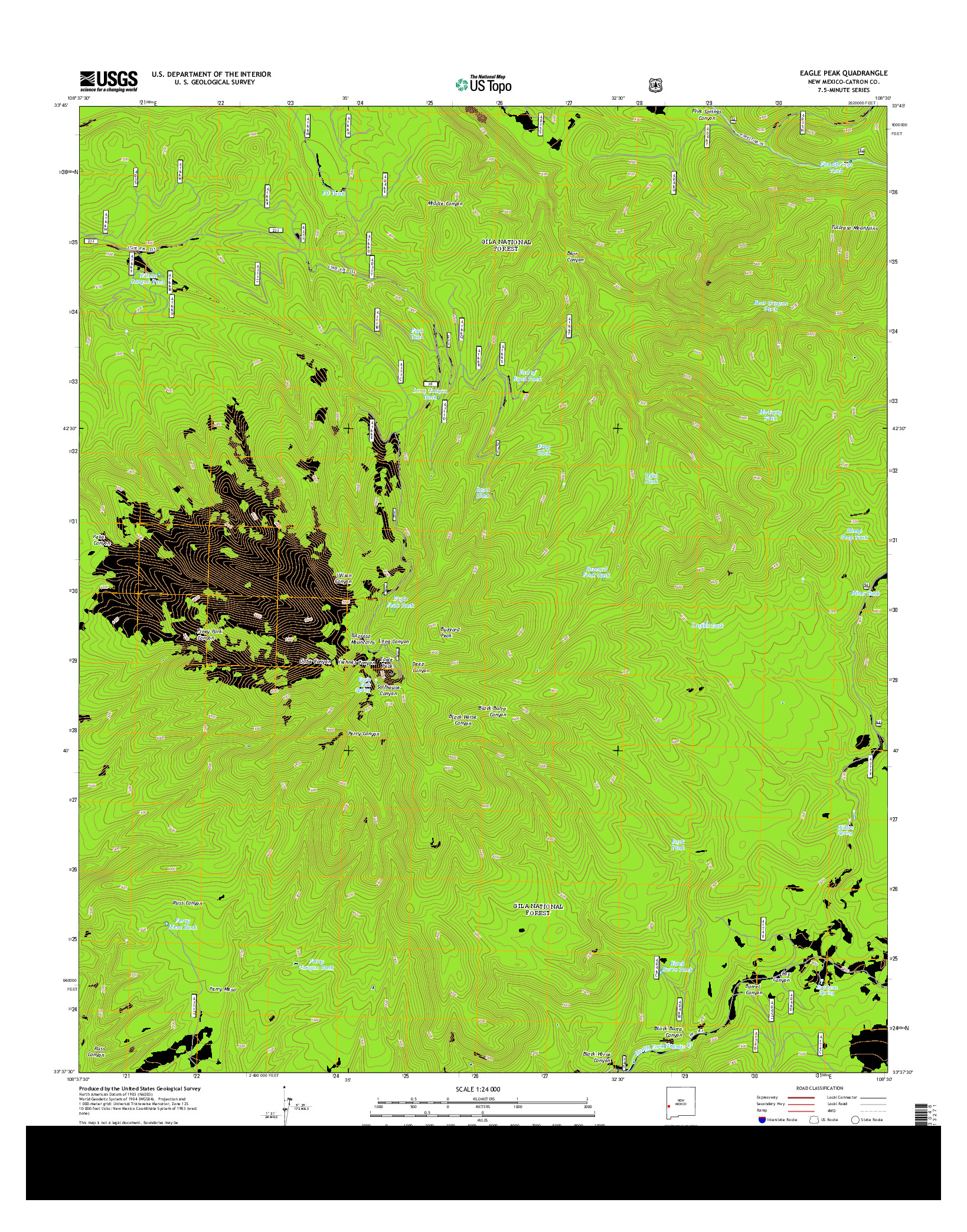 USGS US TOPO 7.5-MINUTE MAP FOR EAGLE PEAK, NM 2013