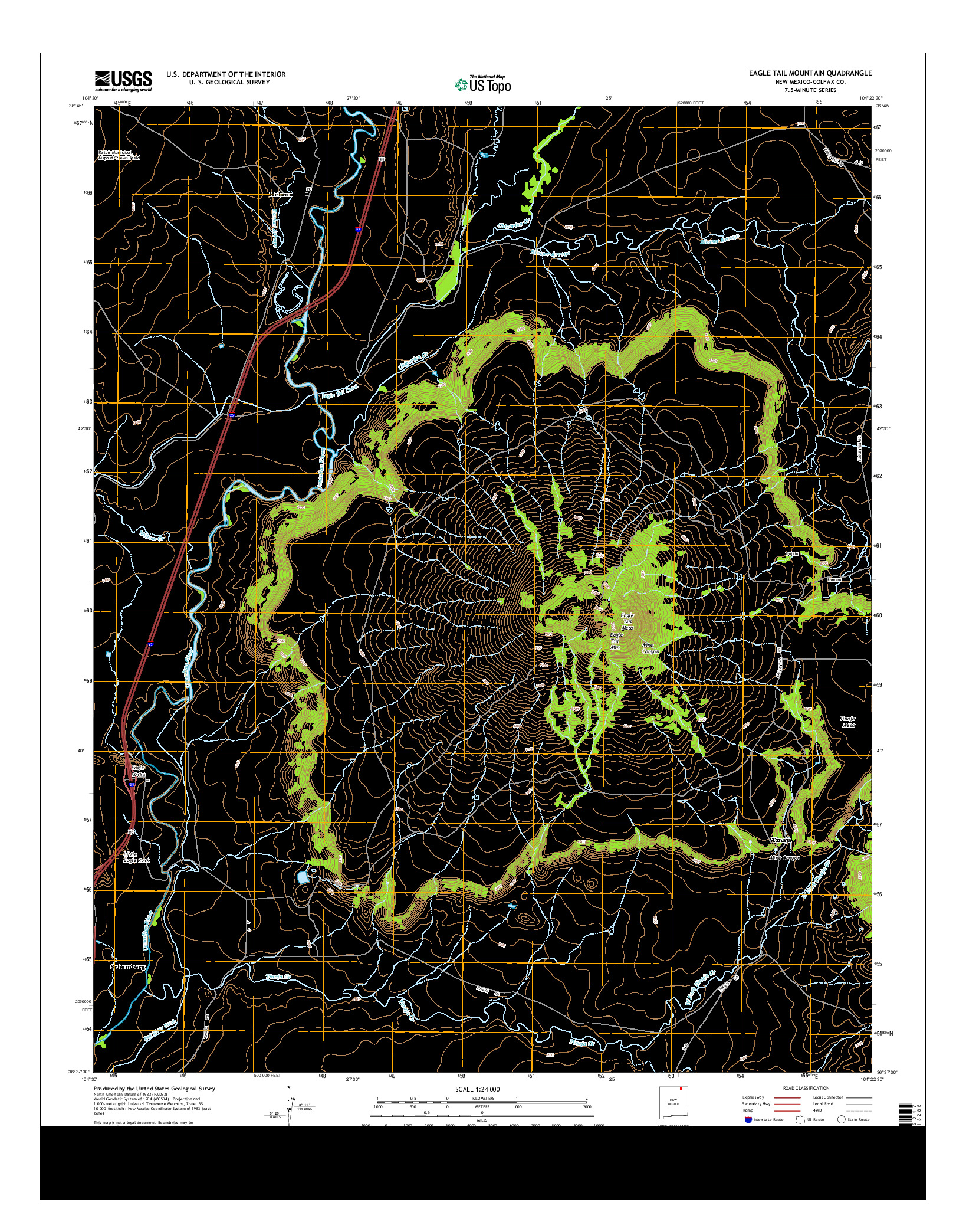 USGS US TOPO 7.5-MINUTE MAP FOR EAGLE TAIL MOUNTAIN, NM 2013