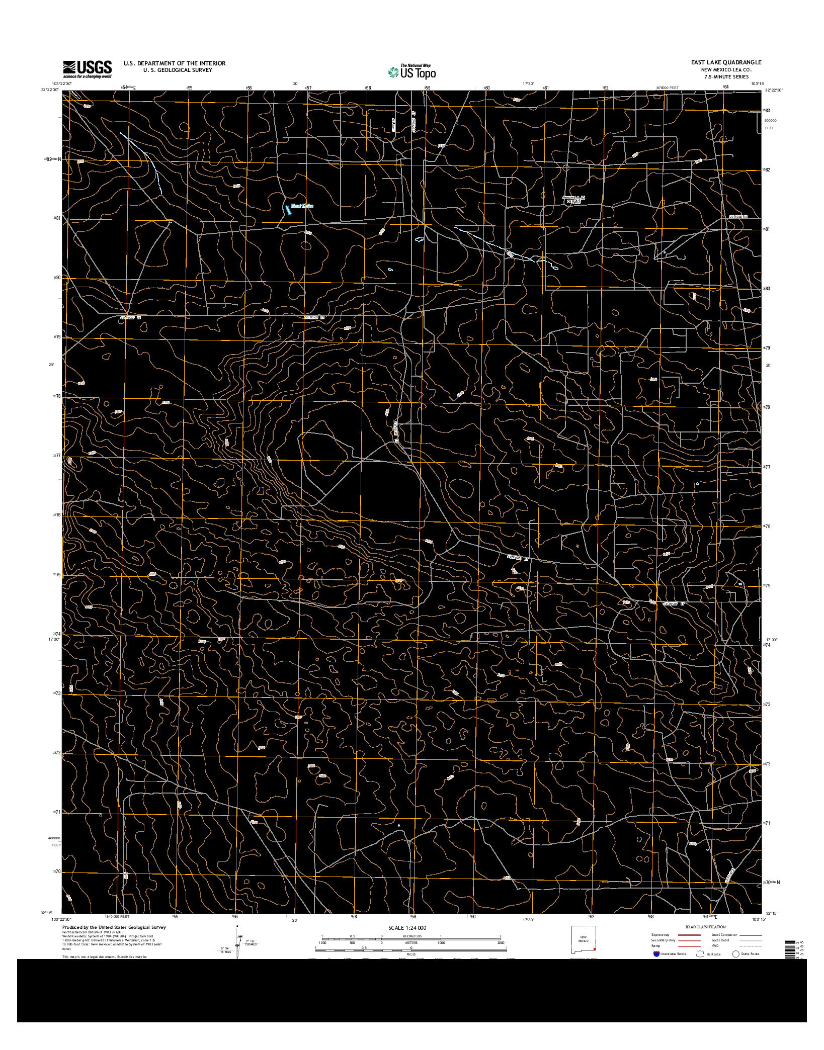 USGS US TOPO 7.5-MINUTE MAP FOR EAST LAKE, NM 2013