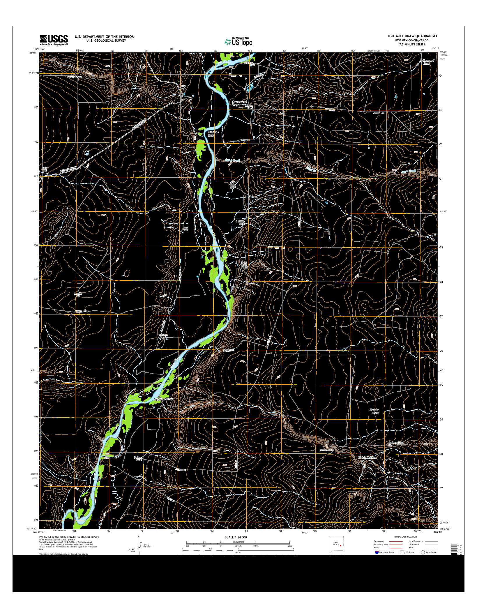 USGS US TOPO 7.5-MINUTE MAP FOR EIGHTMILE DRAW, NM 2013