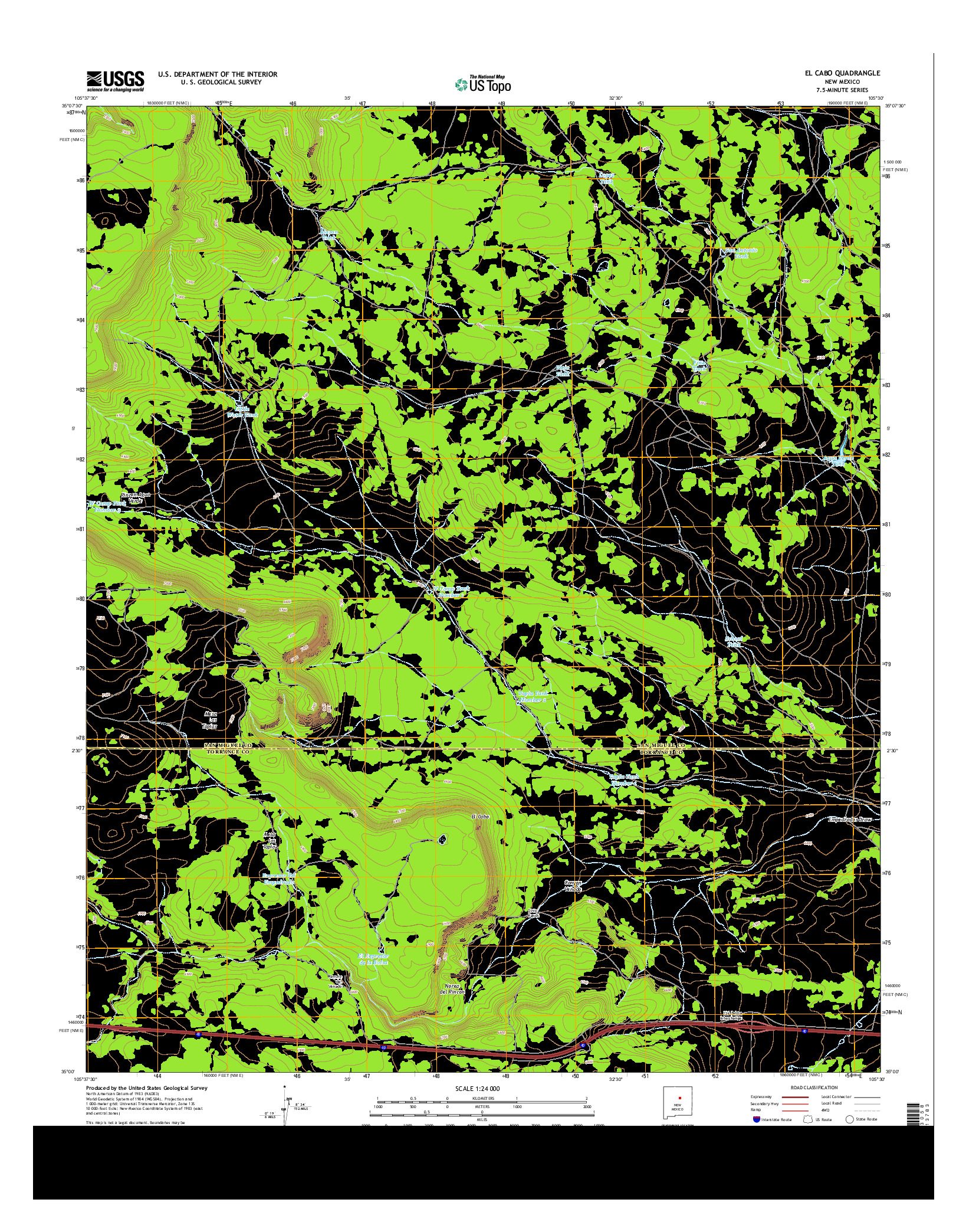 USGS US TOPO 7.5-MINUTE MAP FOR EL CABO, NM 2013