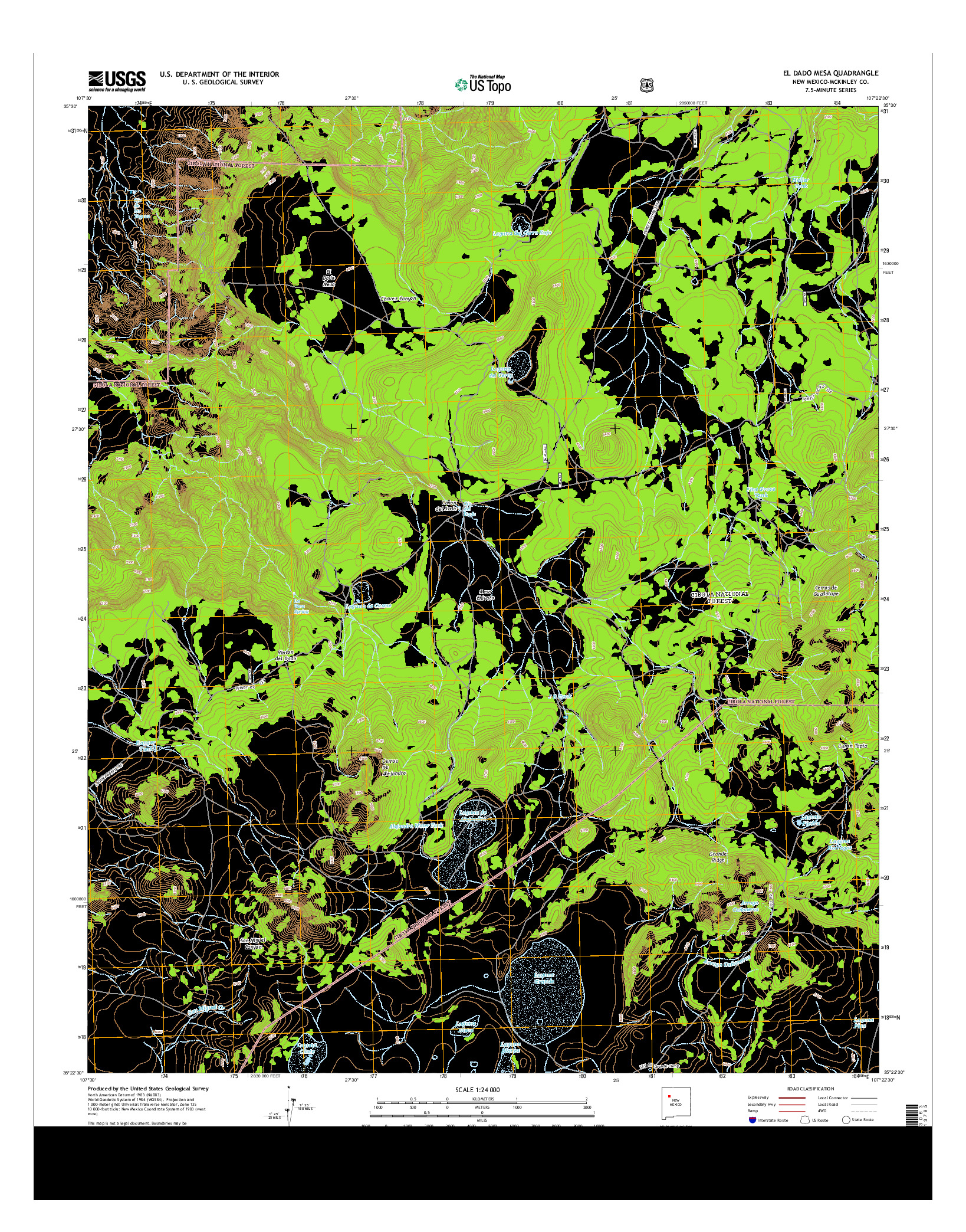 USGS US TOPO 7.5-MINUTE MAP FOR EL DADO MESA, NM 2013