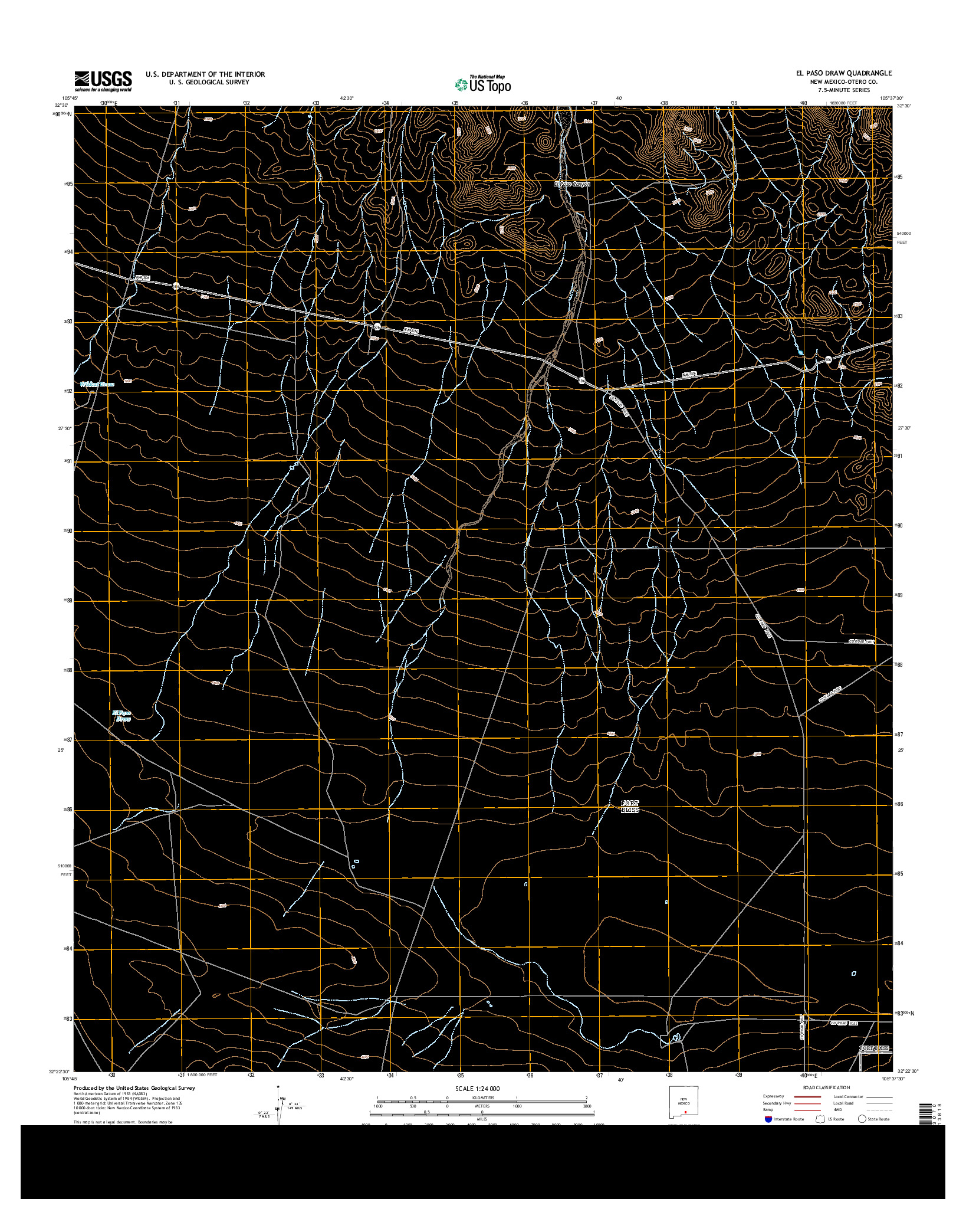 USGS US TOPO 7.5-MINUTE MAP FOR EL PASO DRAW, NM 2013