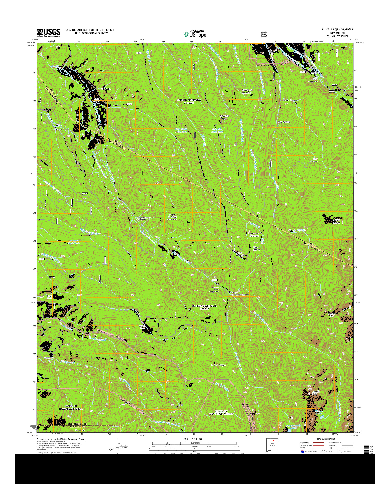 USGS US TOPO 7.5-MINUTE MAP FOR EL VALLE, NM 2013