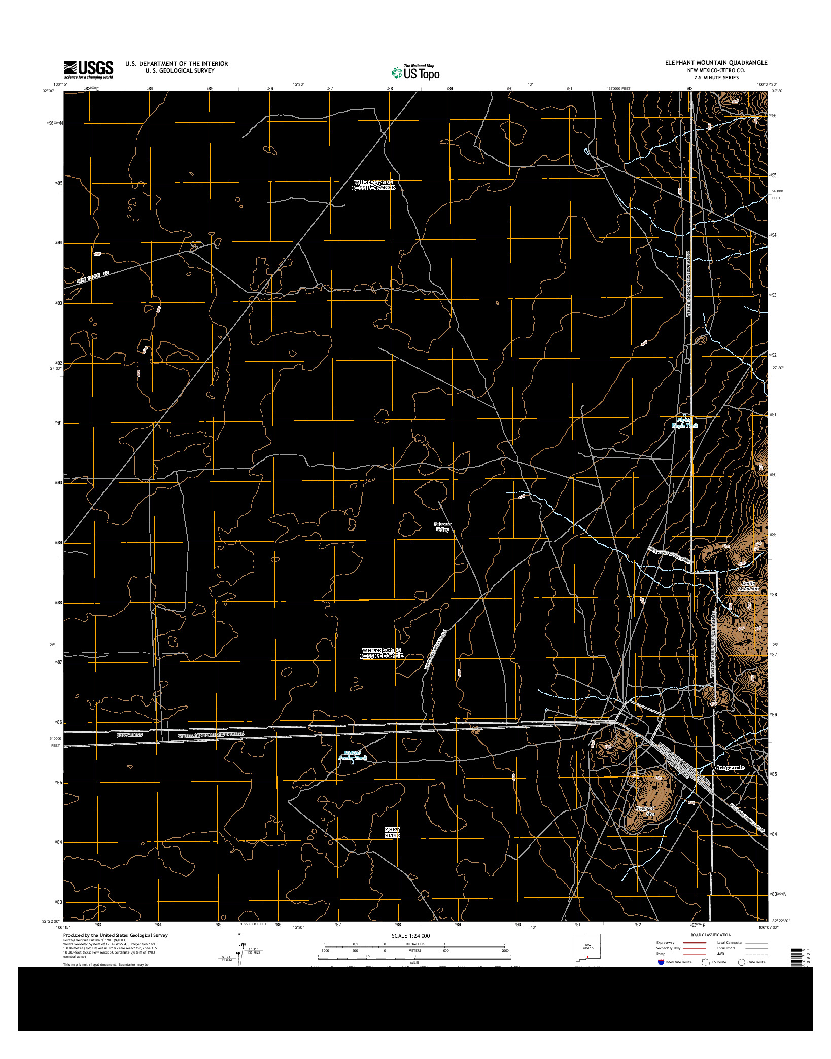 USGS US TOPO 7.5-MINUTE MAP FOR ELEPHANT MOUNTAIN, NM 2013