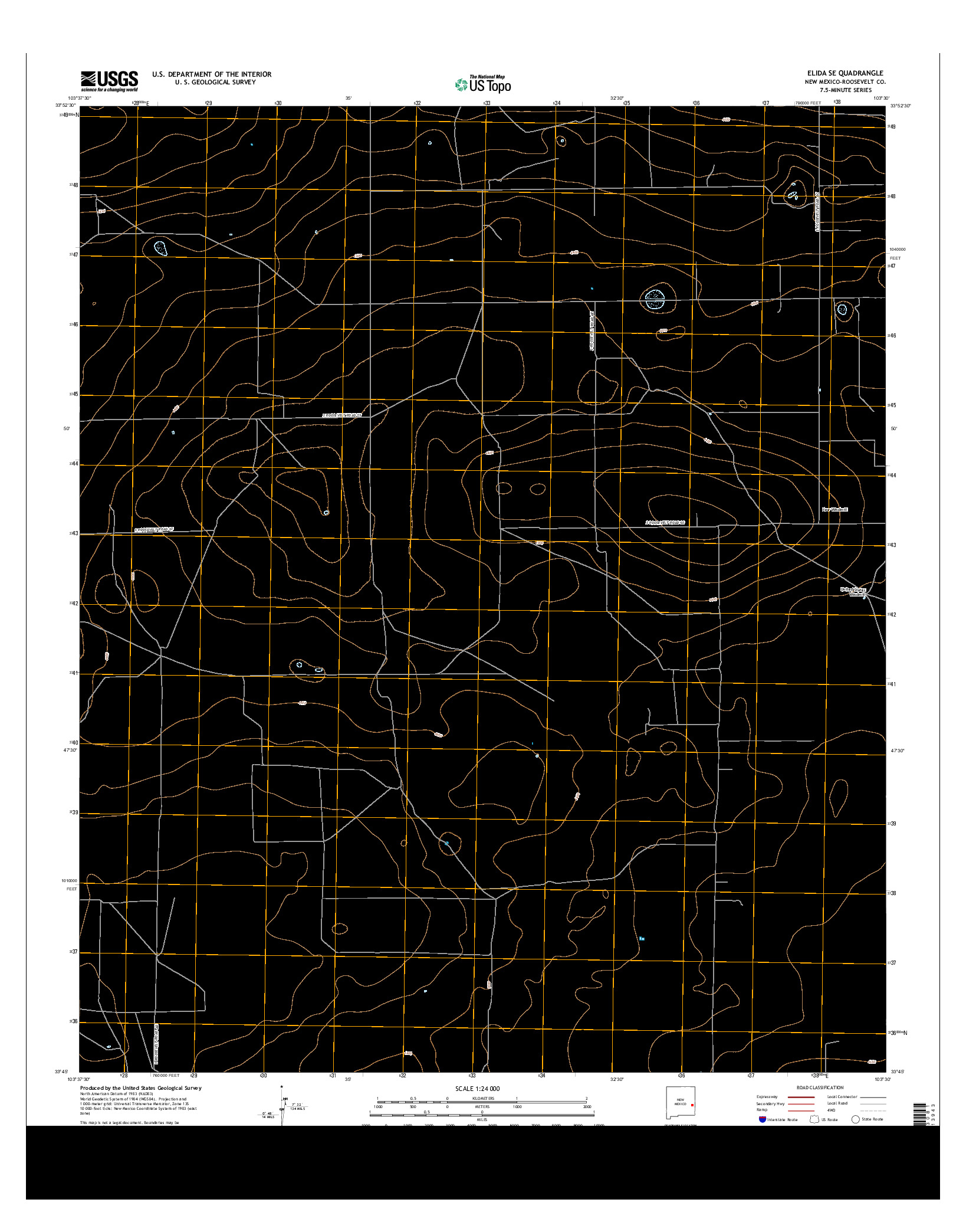 USGS US TOPO 7.5-MINUTE MAP FOR ELIDA SE, NM 2013