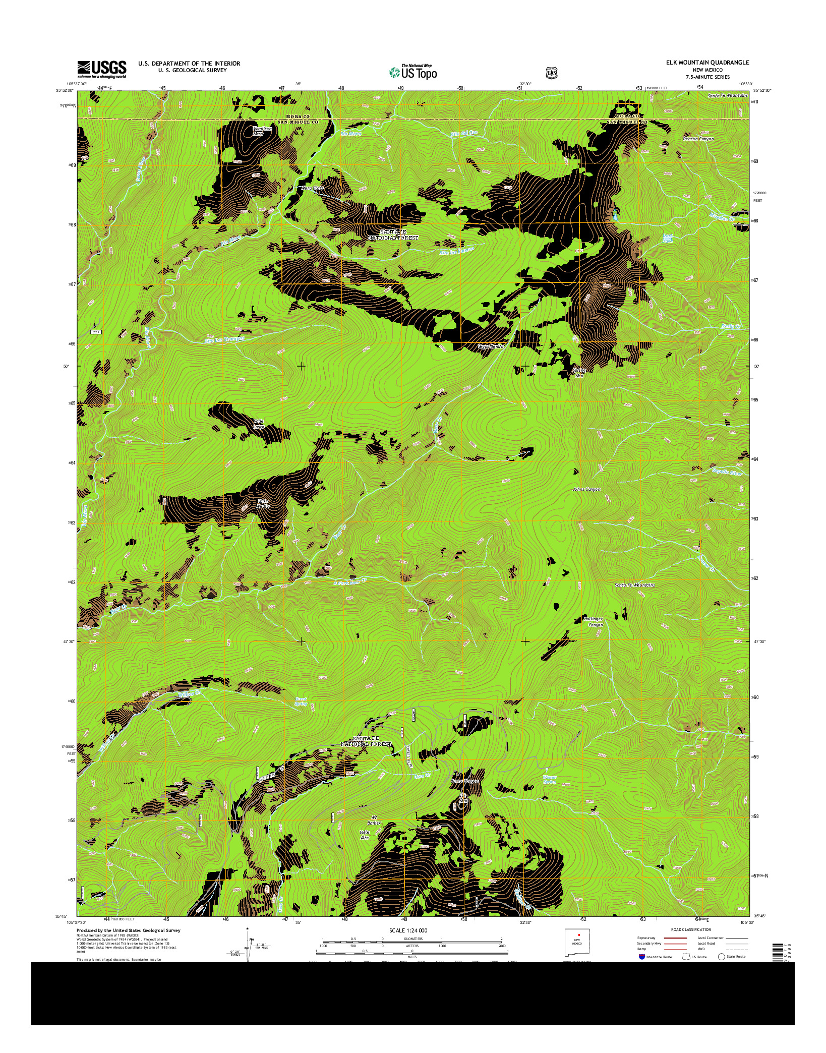 USGS US TOPO 7.5-MINUTE MAP FOR ELK MOUNTAIN, NM 2013