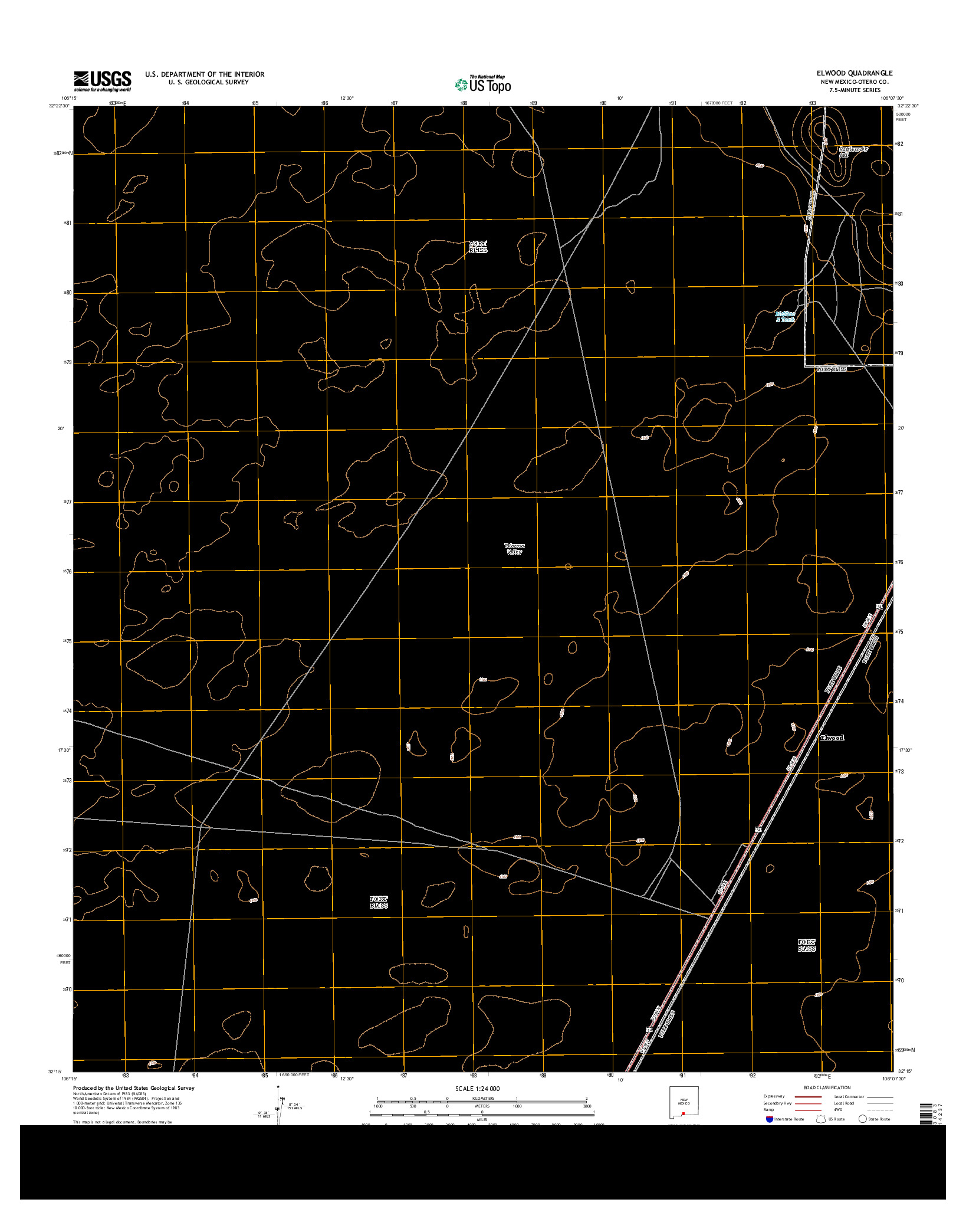 USGS US TOPO 7.5-MINUTE MAP FOR ELWOOD, NM 2013