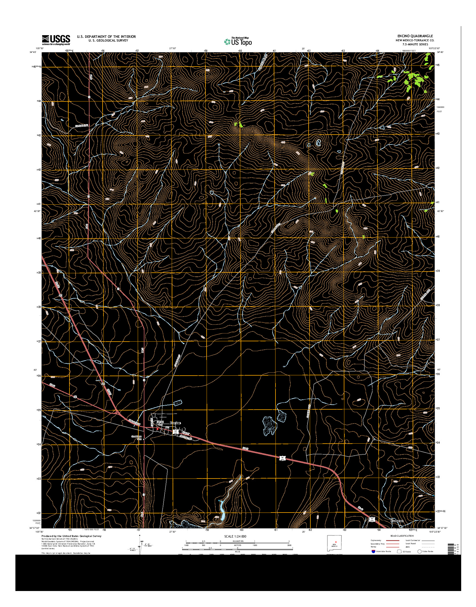 USGS US TOPO 7.5-MINUTE MAP FOR ENCINO, NM 2013