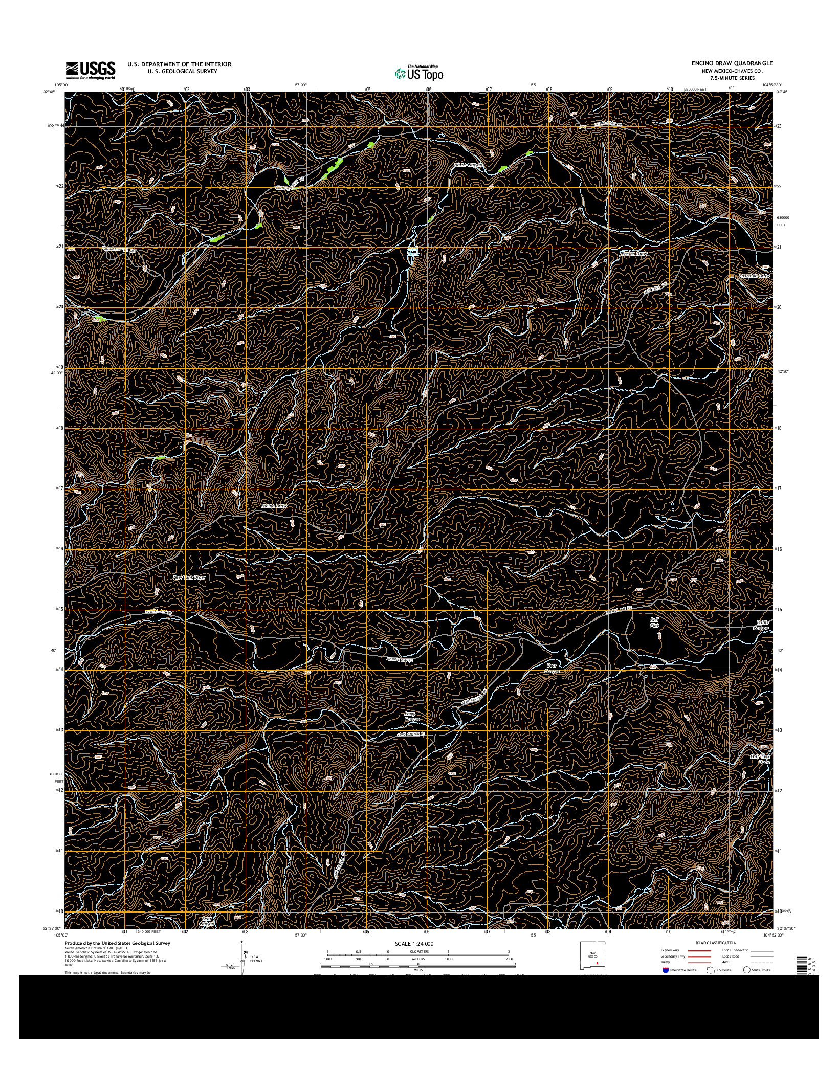 USGS US TOPO 7.5-MINUTE MAP FOR ENCINO DRAW, NM 2013