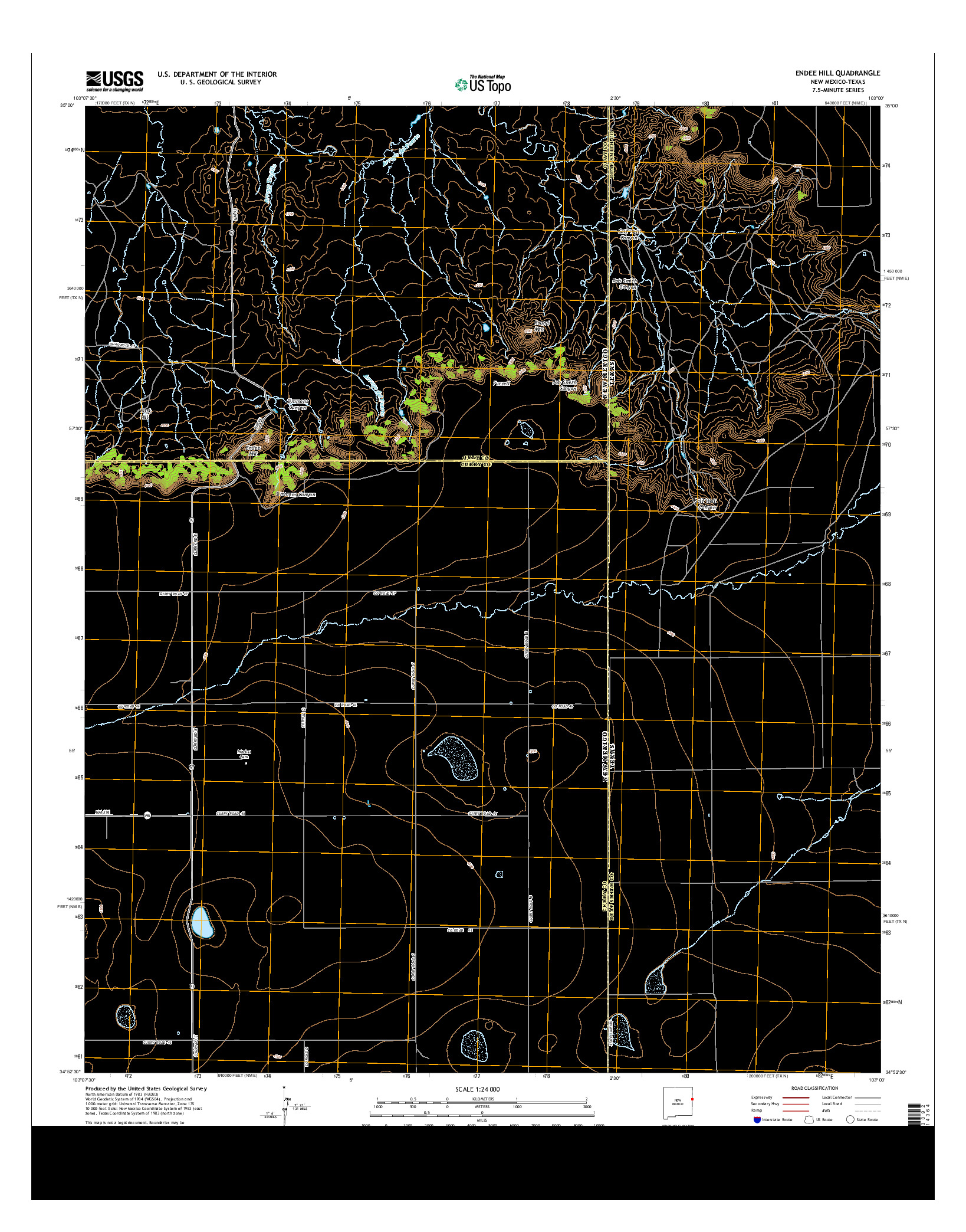 USGS US TOPO 7.5-MINUTE MAP FOR ENDEE HILL, NM-TX 2013