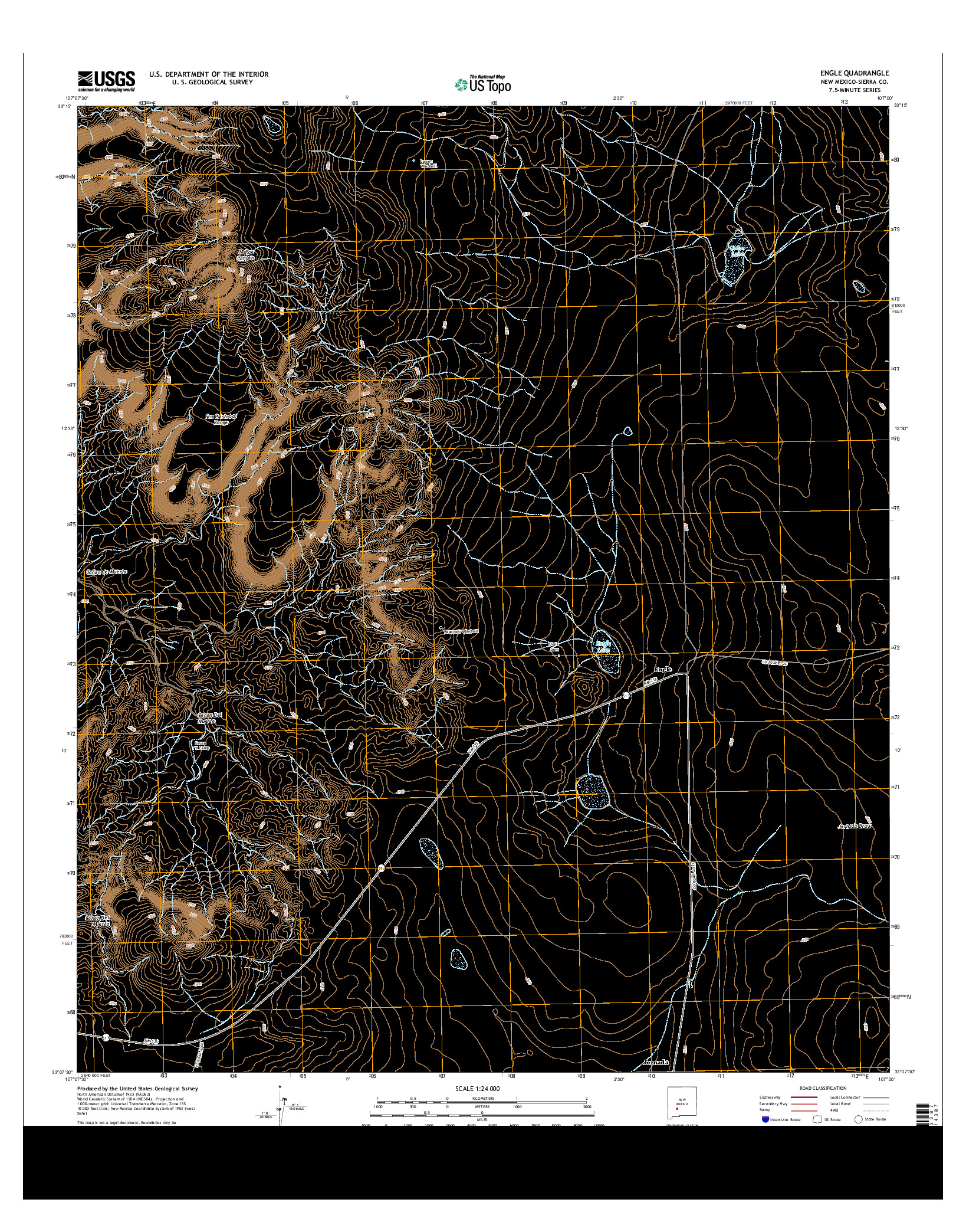 USGS US TOPO 7.5-MINUTE MAP FOR ENGLE, NM 2013