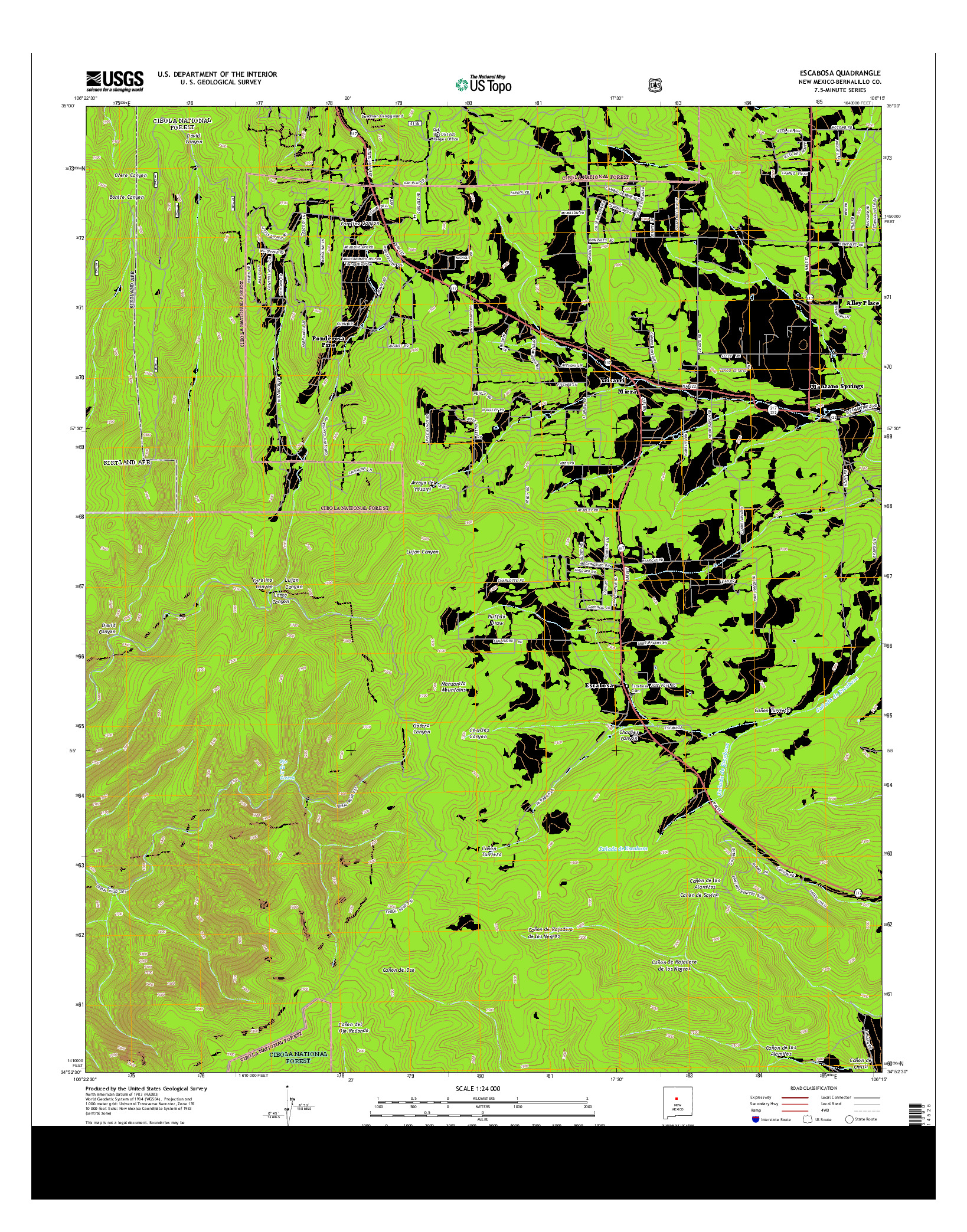 USGS US TOPO 7.5-MINUTE MAP FOR ESCABOSA, NM 2013