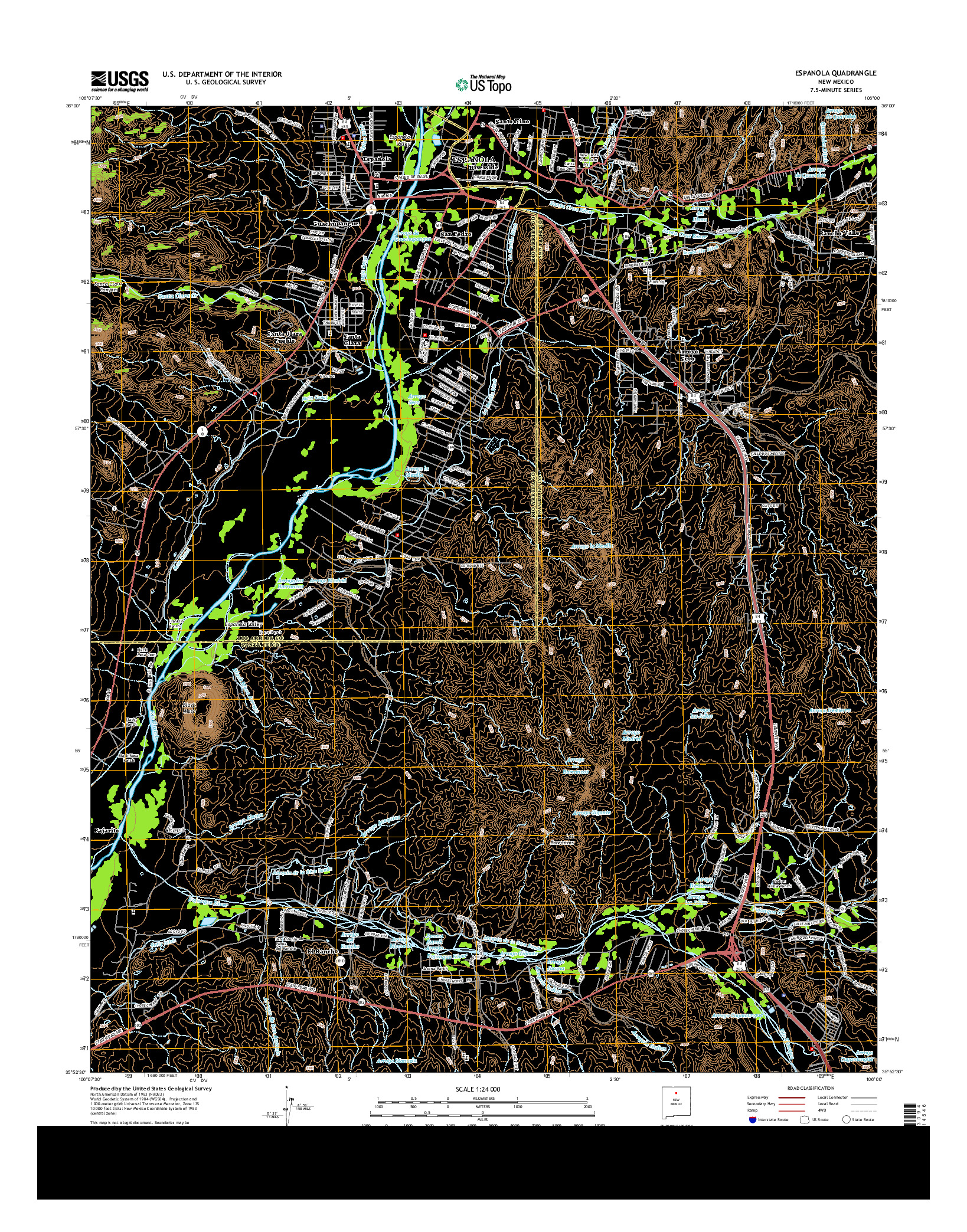 USGS US TOPO 7.5-MINUTE MAP FOR ESPANOLA, NM 2013