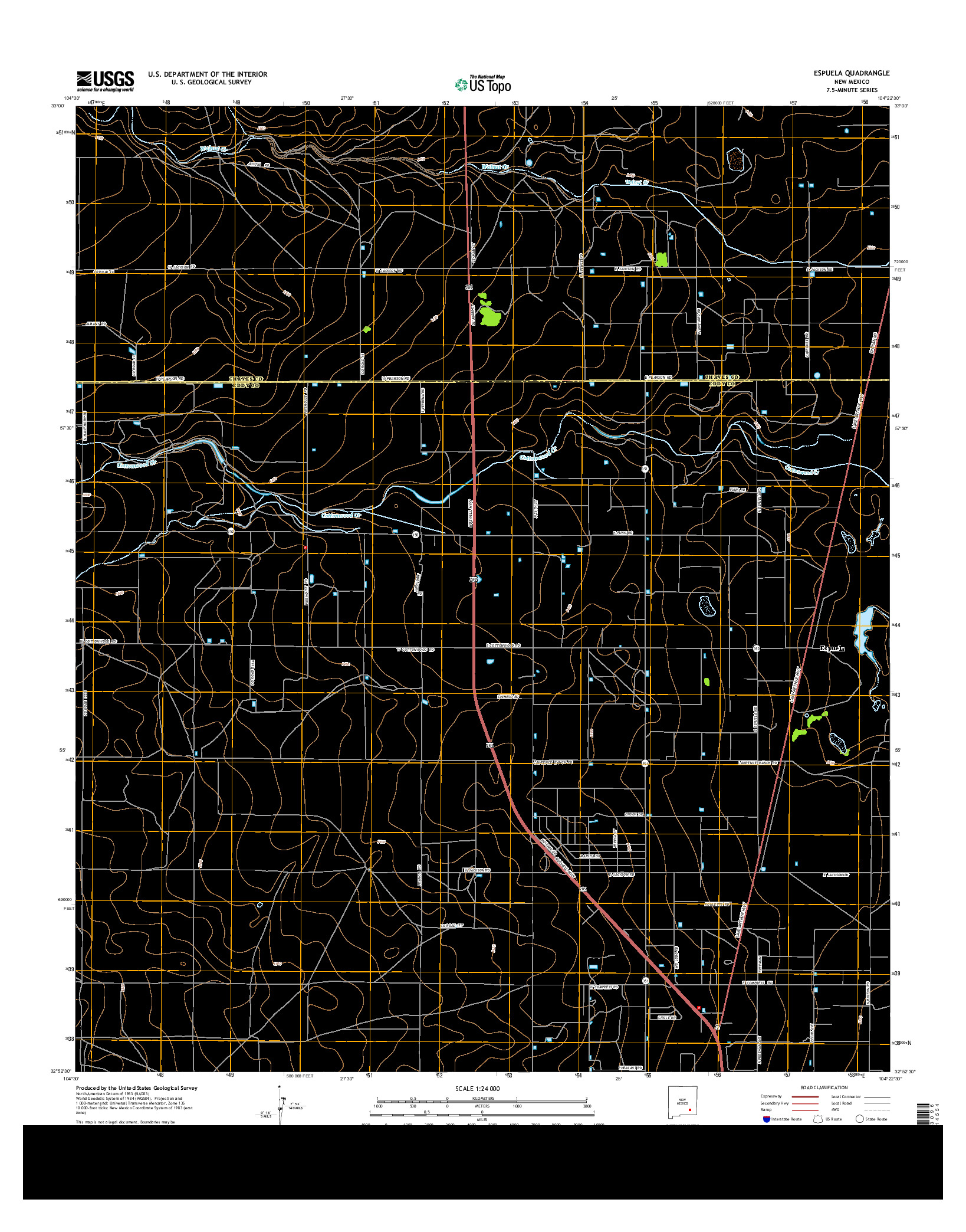 USGS US TOPO 7.5-MINUTE MAP FOR ESPUELA, NM 2013
