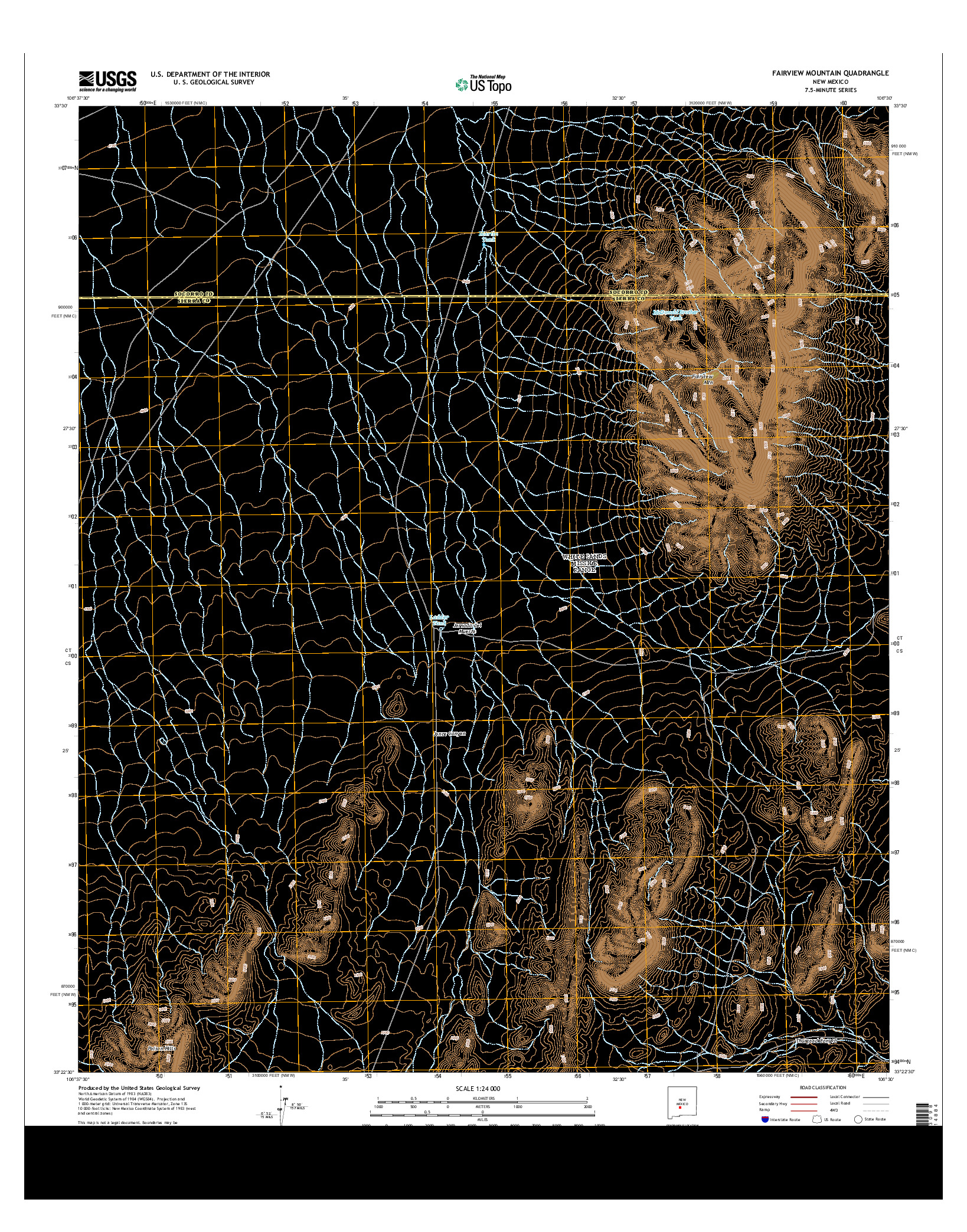 USGS US TOPO 7.5-MINUTE MAP FOR FAIRVIEW MOUNTAIN, NM 2013