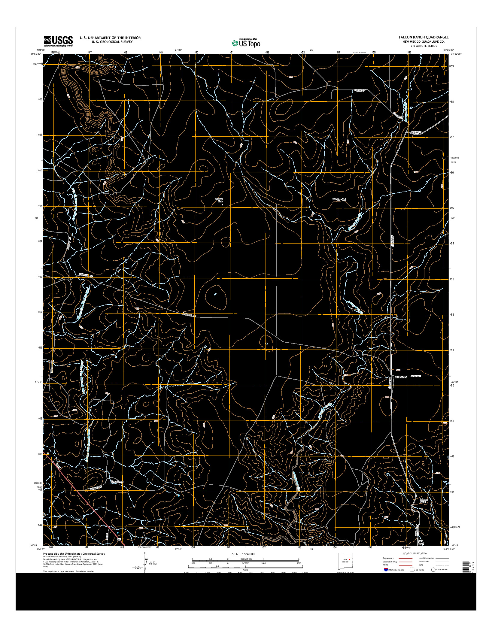 USGS US TOPO 7.5-MINUTE MAP FOR FALLON RANCH, NM 2013