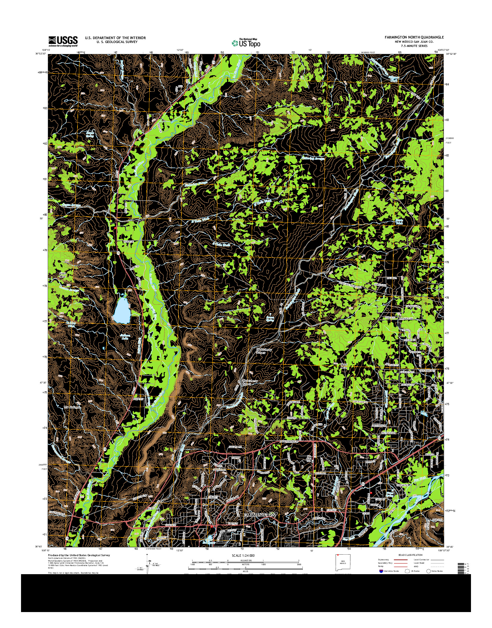 USGS US TOPO 7.5-MINUTE MAP FOR FARMINGTON NORTH, NM 2013
