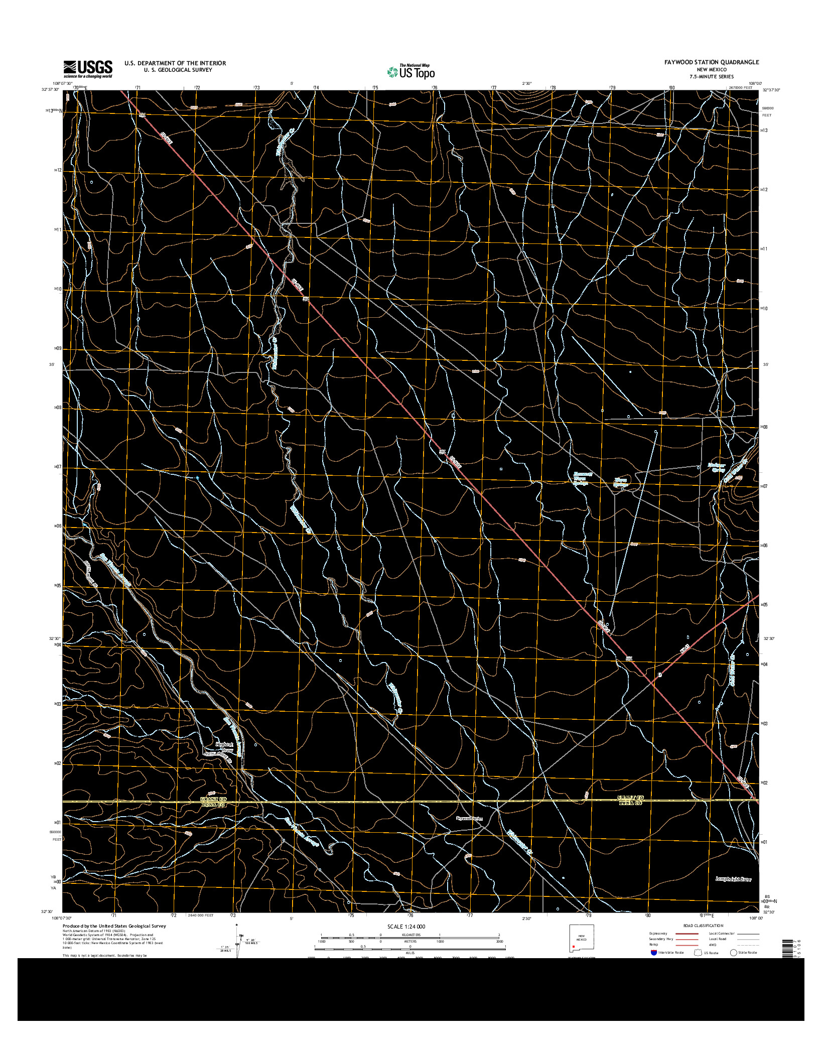 USGS US TOPO 7.5-MINUTE MAP FOR FAYWOOD STATION, NM 2013