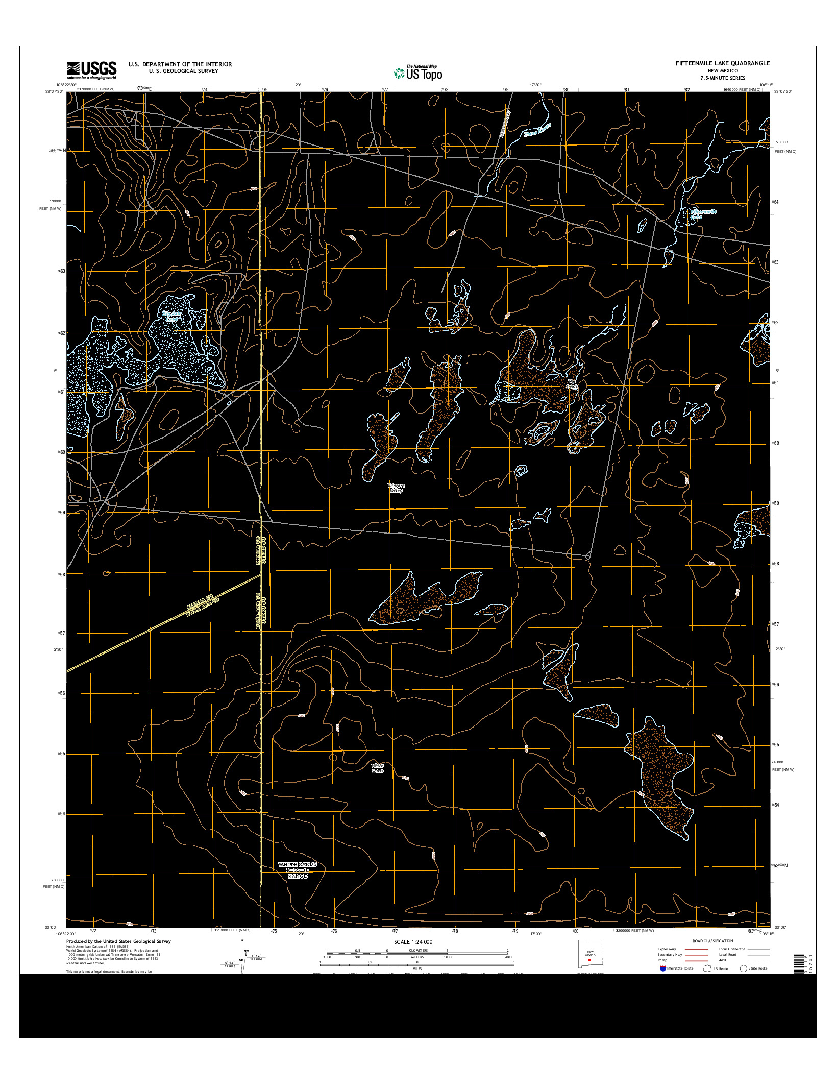USGS US TOPO 7.5-MINUTE MAP FOR FIFTEENMILE LAKE, NM 2013