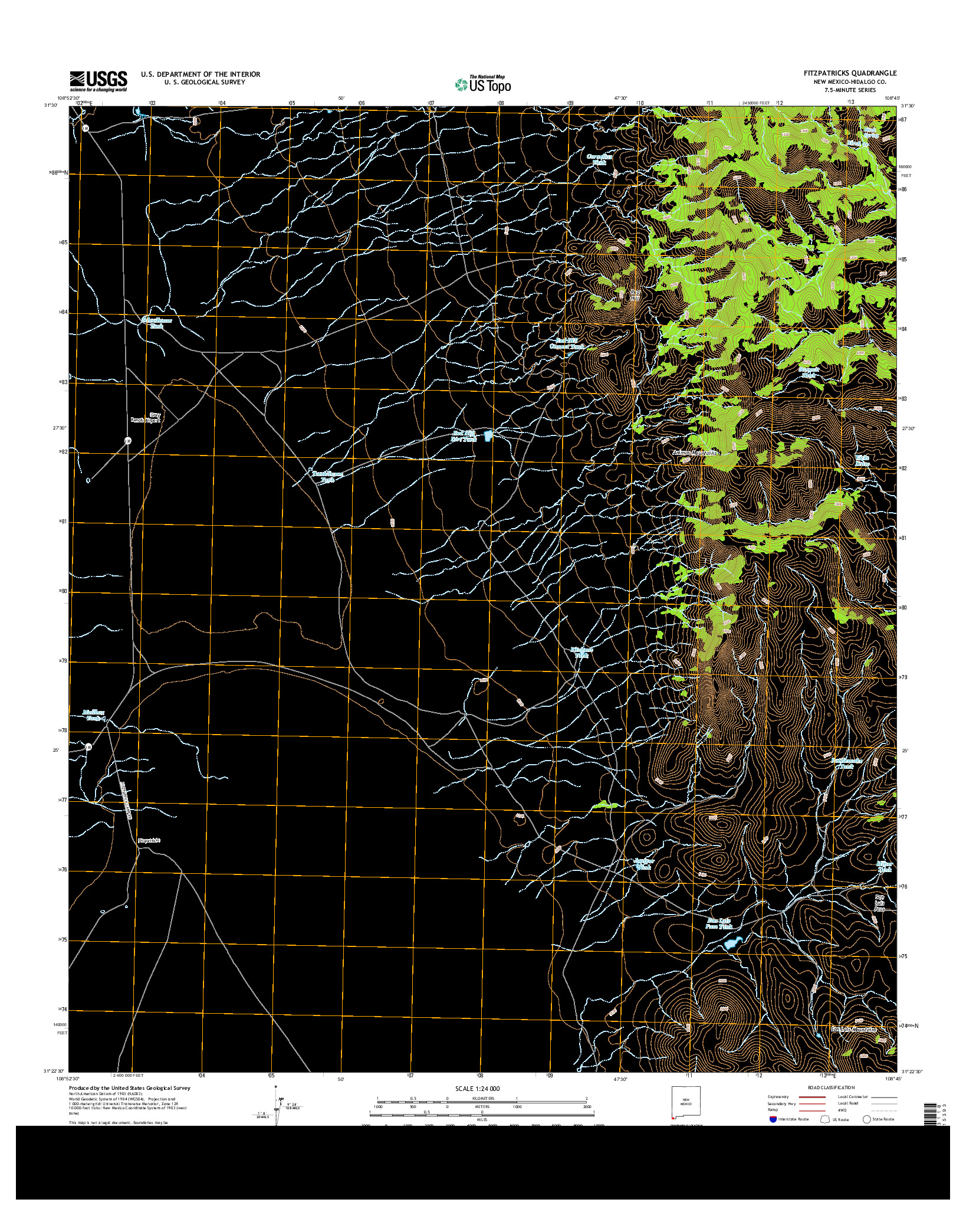 USGS US TOPO 7.5-MINUTE MAP FOR FITZPATRICKS, NM 2013