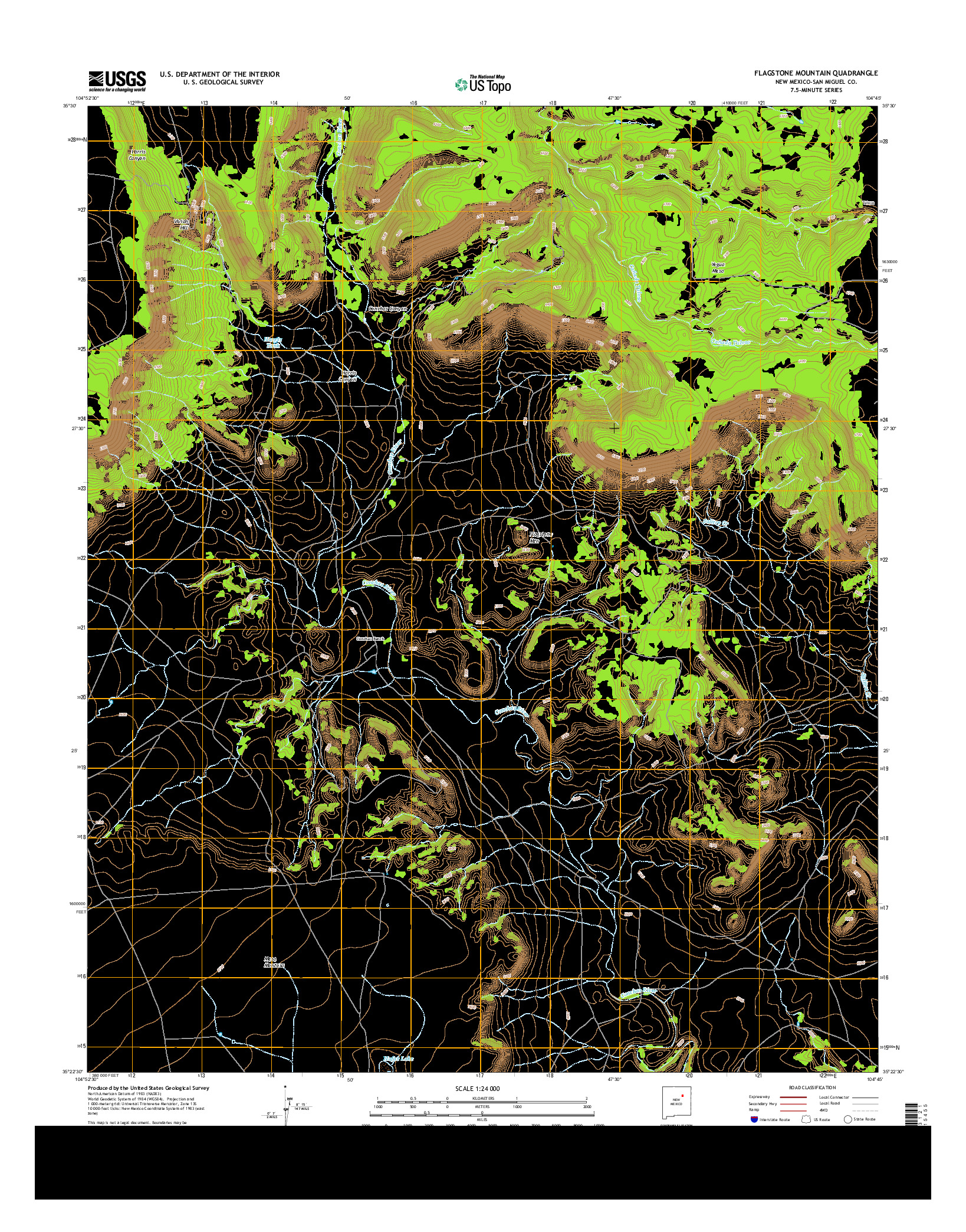 USGS US TOPO 7.5-MINUTE MAP FOR FLAGSTONE MOUNTAIN, NM 2013