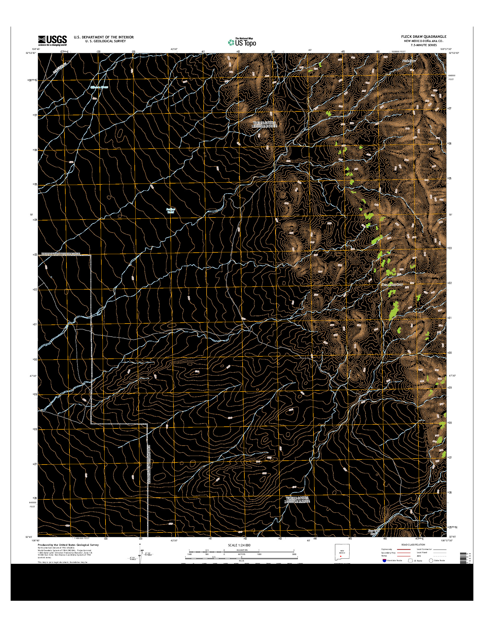 USGS US TOPO 7.5-MINUTE MAP FOR FLECK DRAW, NM 2013