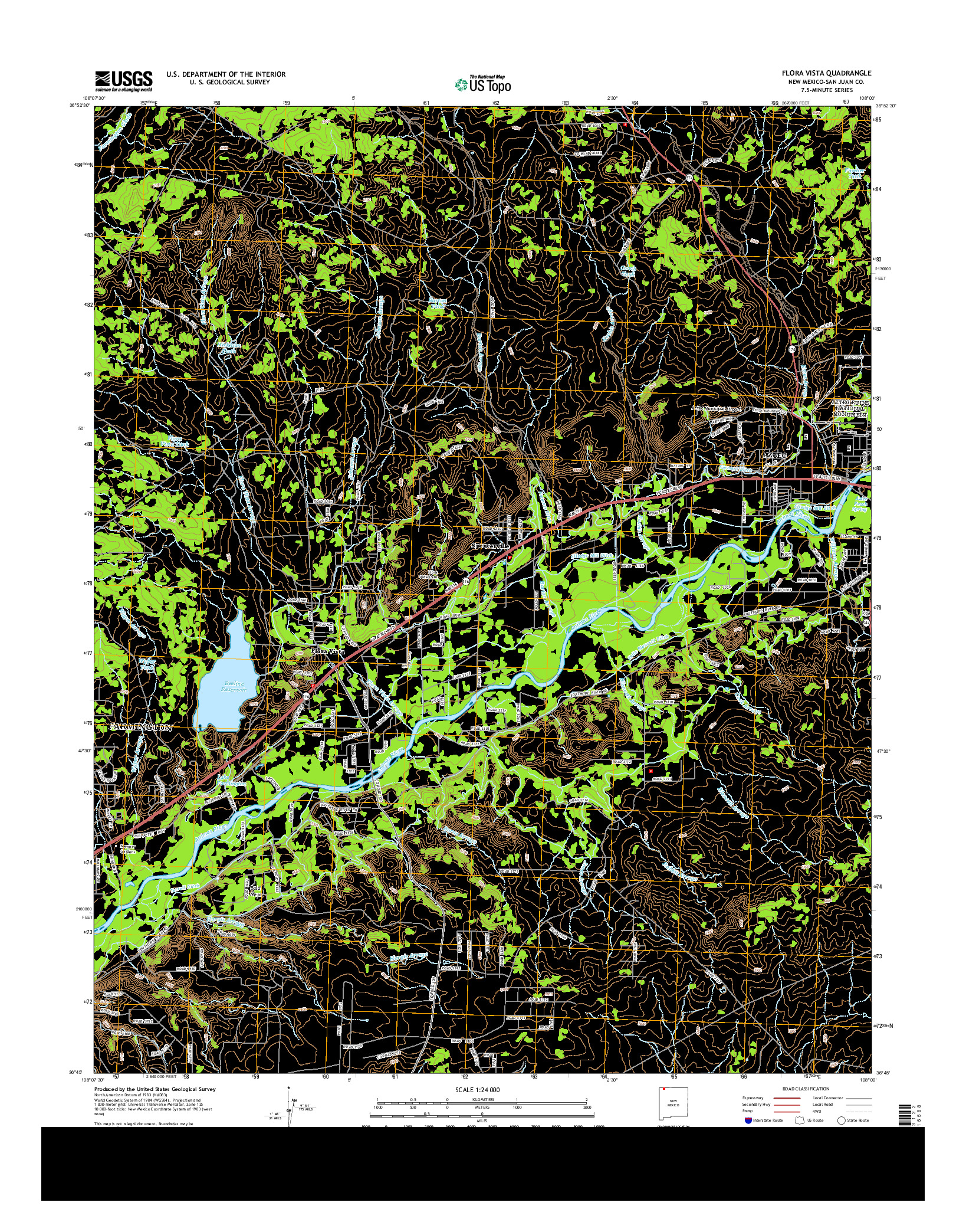 USGS US TOPO 7.5-MINUTE MAP FOR FLORA VISTA, NM 2013