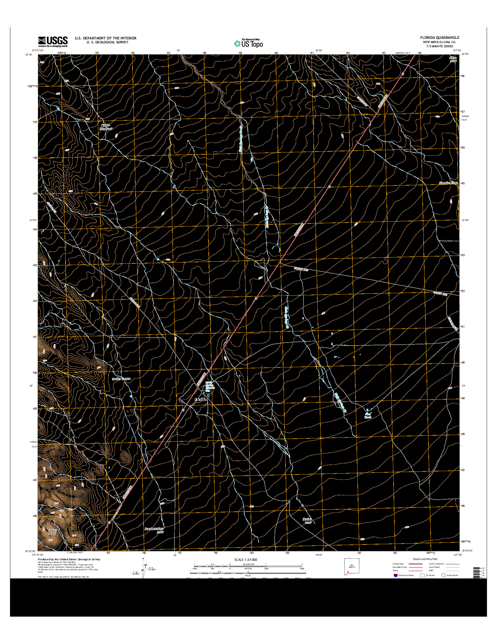 USGS US TOPO 7.5-MINUTE MAP FOR FLORIDA, NM 2013